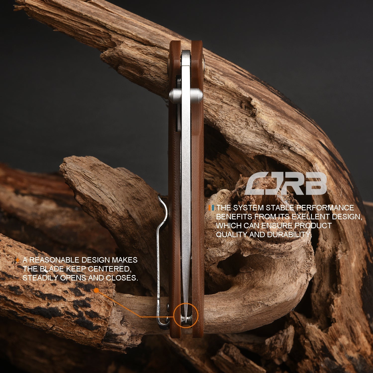 CJRB Feldspar J1912 AR-RPM9 Blade G10(Contoured & Cnc Pattern Texture) Handle Folding Knives - brown (J1912-BNC)