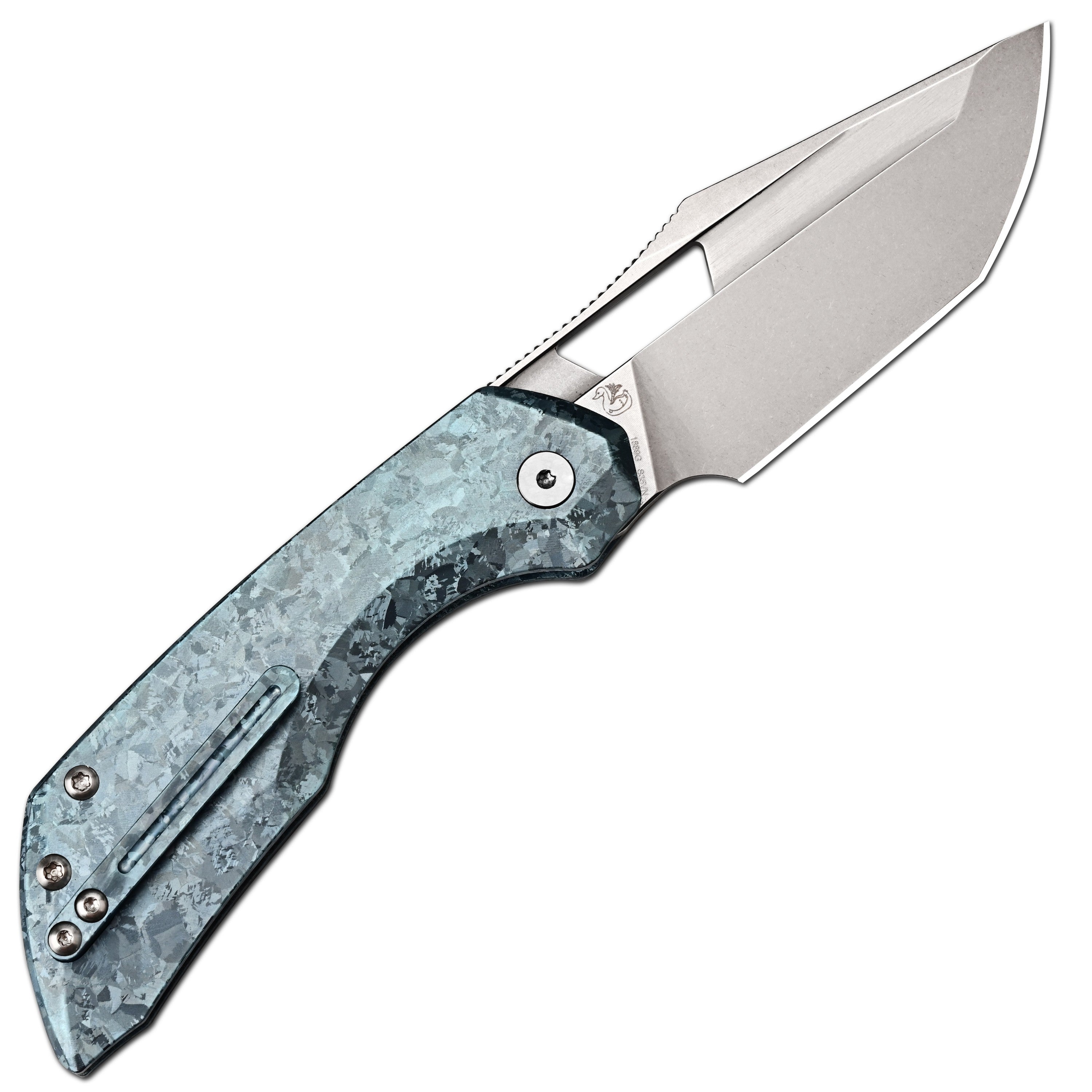 Artisan Cutlery Mousebird Thumb Hole Top Liner lock Lock EDC Knife Crystal Titanium Handle Crystal Titanium Clip(3'' CPM S35VN Stone Wash Blade ) 1889G-CBU