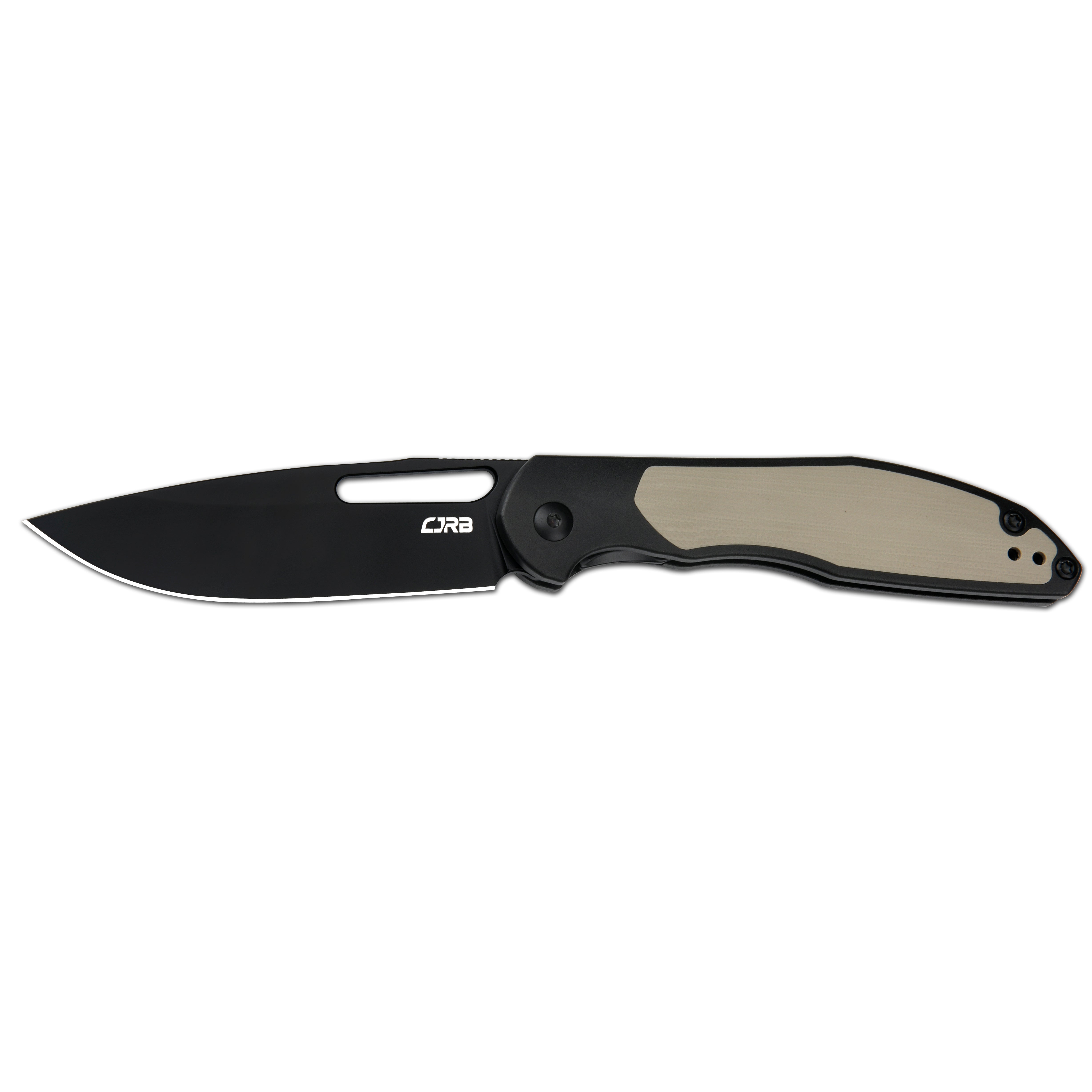 CJRB Droma J1963 AR-RPM9 Steel Blade Aluminum and G10 inlay Handle Folding Knives - Black (J1963-BDE)