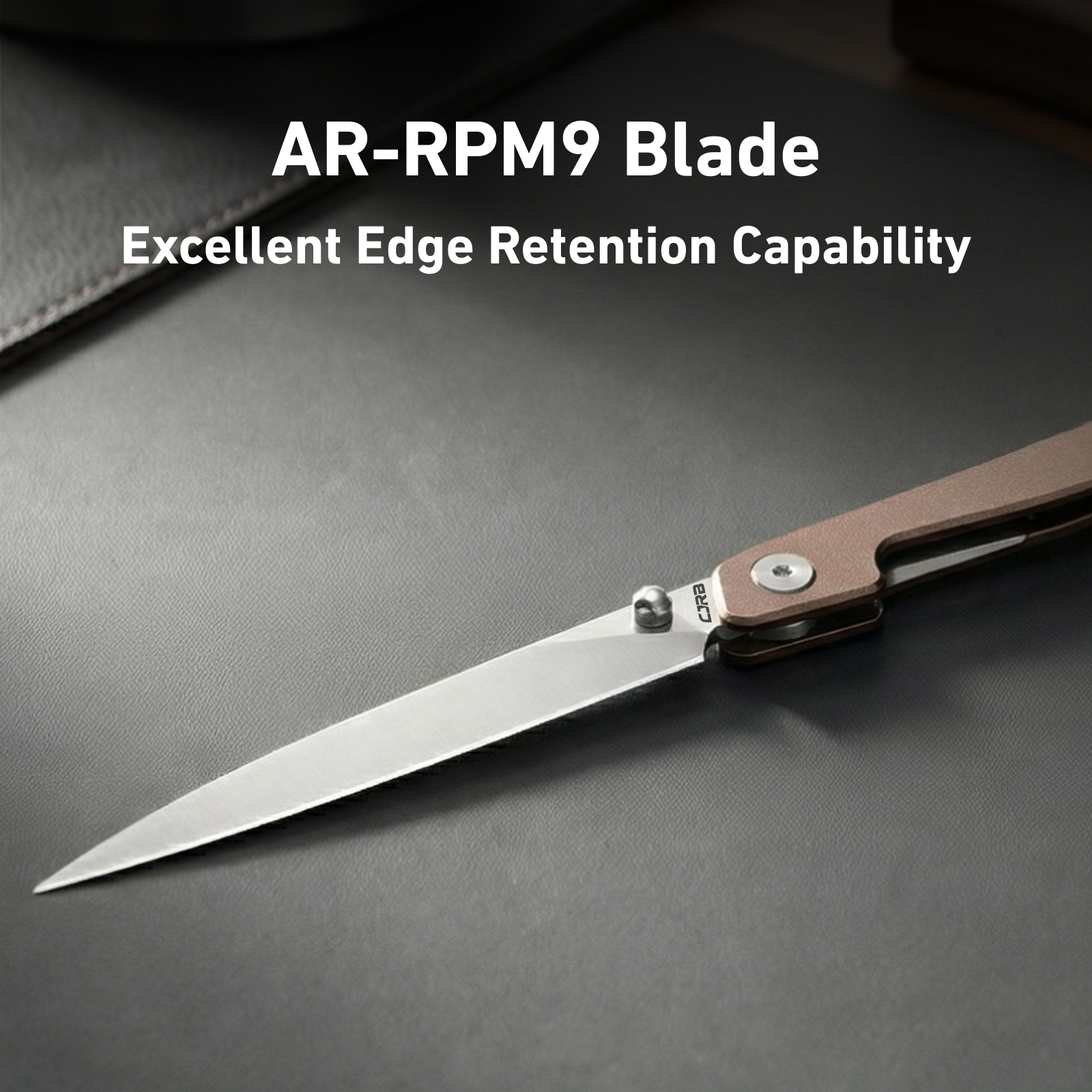 CJRB Lanky Thumb Stud & Liner Lock Knife Champagne Aluminum Handle (3.58'' AR-RPM9 Sand Polish Blade) J1965-CP