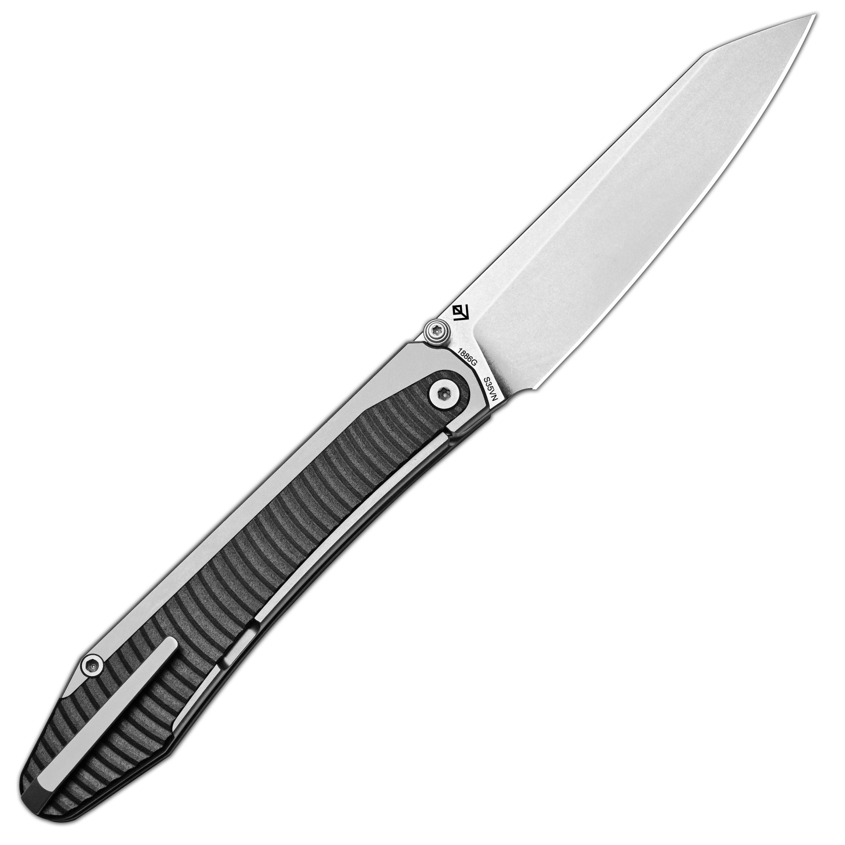 Artisan Cutlery Trust Thumb Stud & Frame Lock Knife Titanium and Aluminum Handle (3.758'' Stone Wash S35VN Blade) 1886G-GY