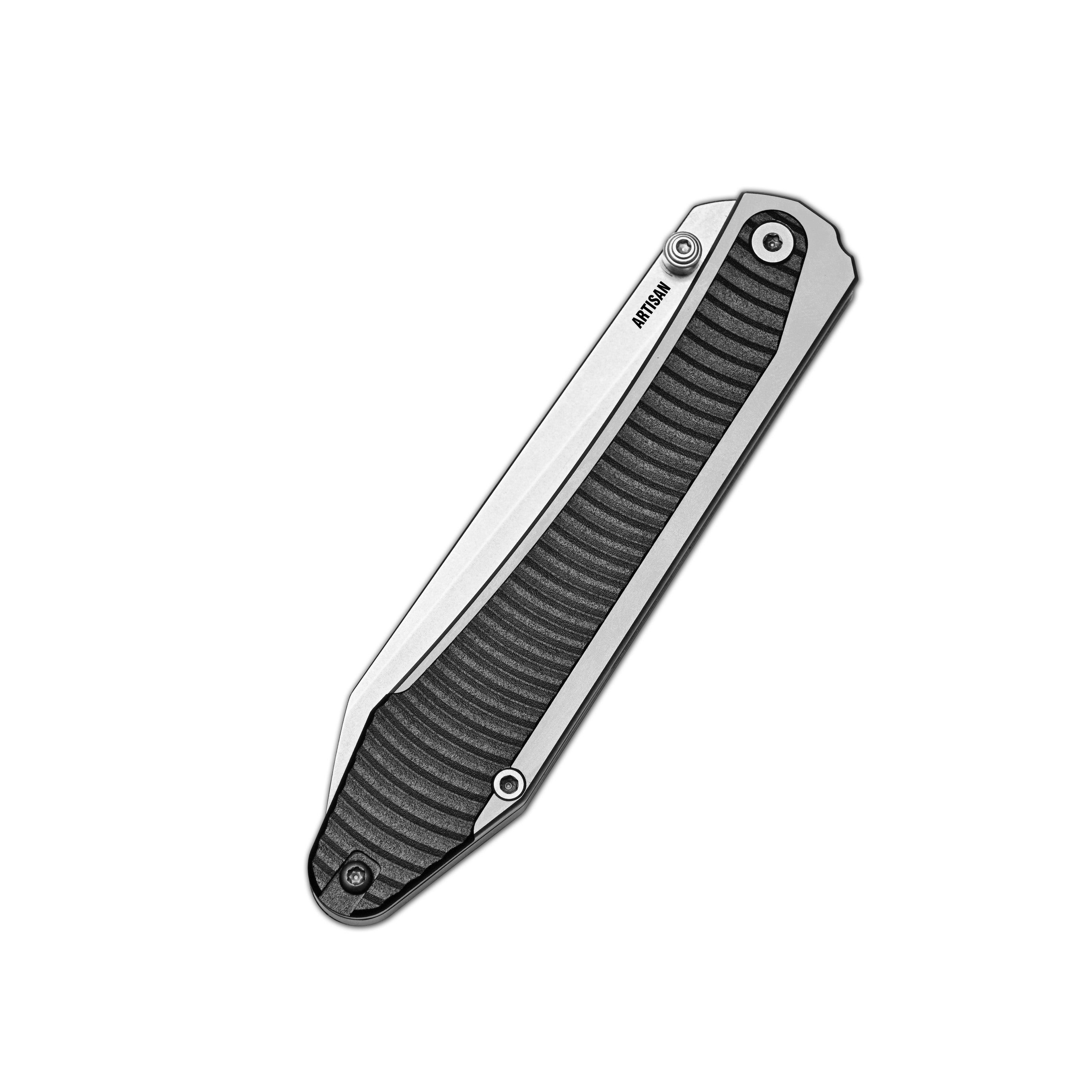 Artisan Cutlery Trust Thumb Stud & Frame Lock Knife Titanium and Aluminum Handle (3.758'' Stone Wash S35VN Blade) 1886G-GY