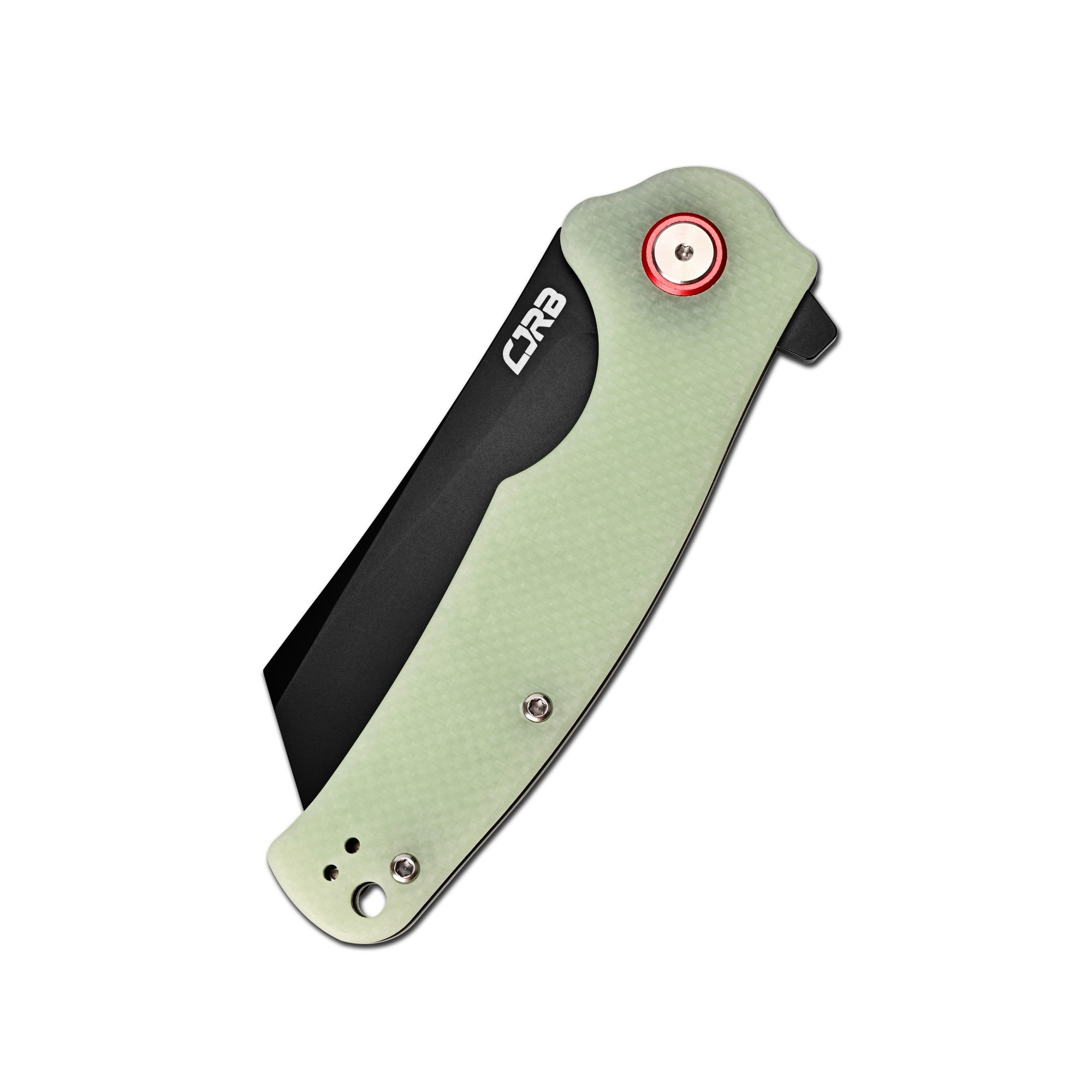 CJRB Crag Liner Lock & Flipper G10(Glow In the Dark) Handle (3.43'' AR-RPM9 Black PVD Coating Blade) J1904-BGD