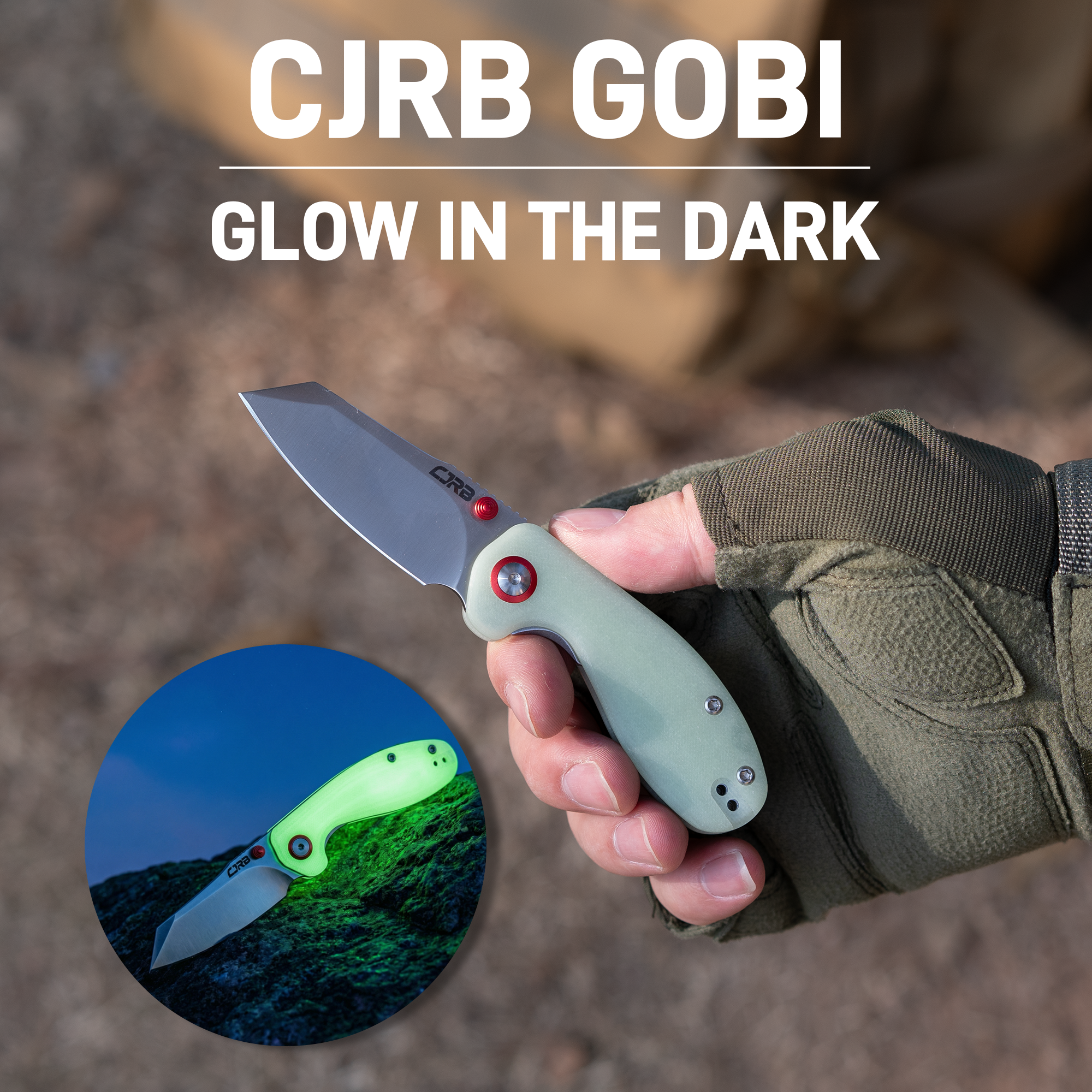 CJRB Maileah Front Flipper & Liner Lock G10(Glow In the Dark) Handle (2.39'' Sand Polish AR-RPM9 Blade) J1918-GD