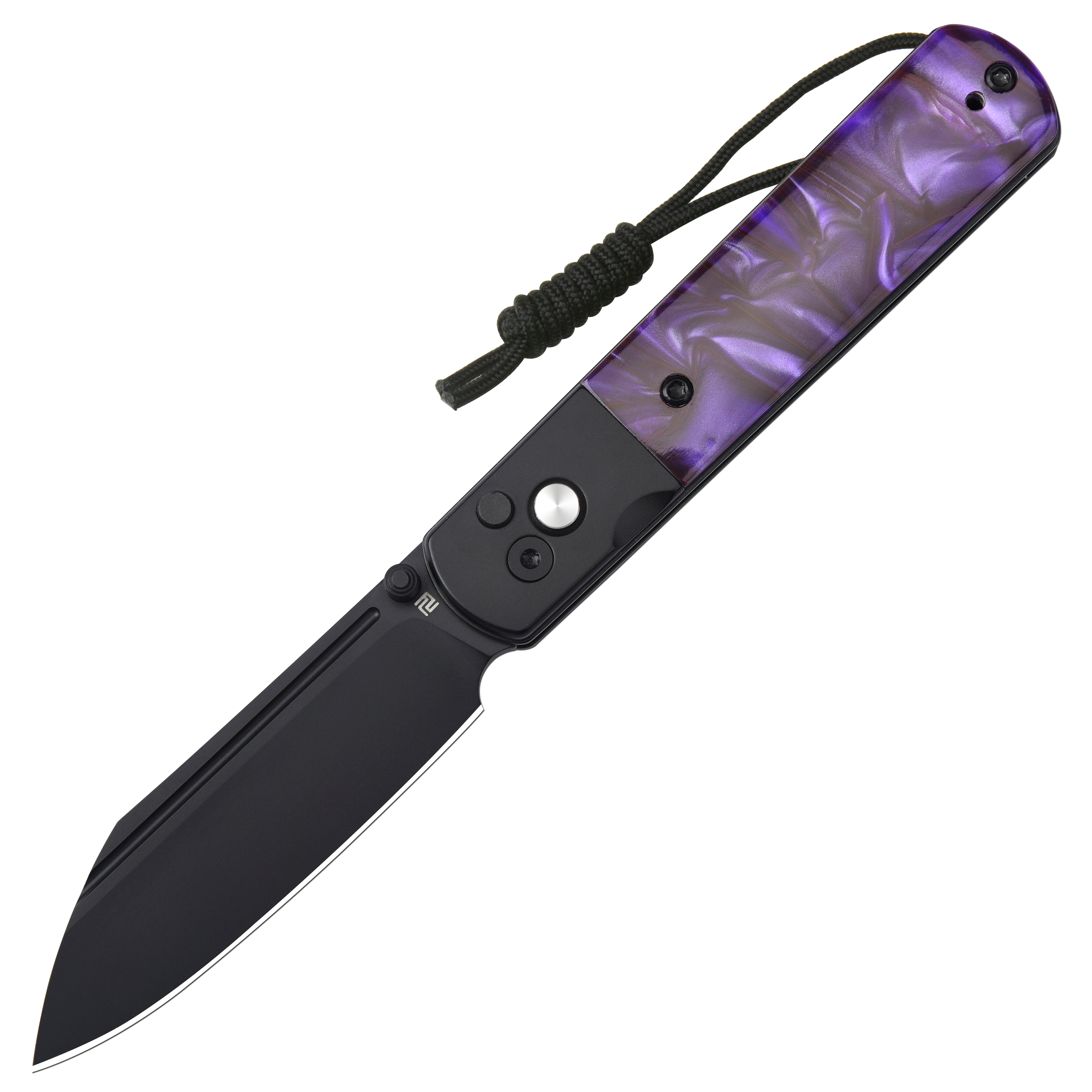 Artisan Cutlery Holm 1875P AR-RPM9 Steel Blade Acrylic Handle Folding Knives - Deep Space Purple Acrylic (1875P-PA)