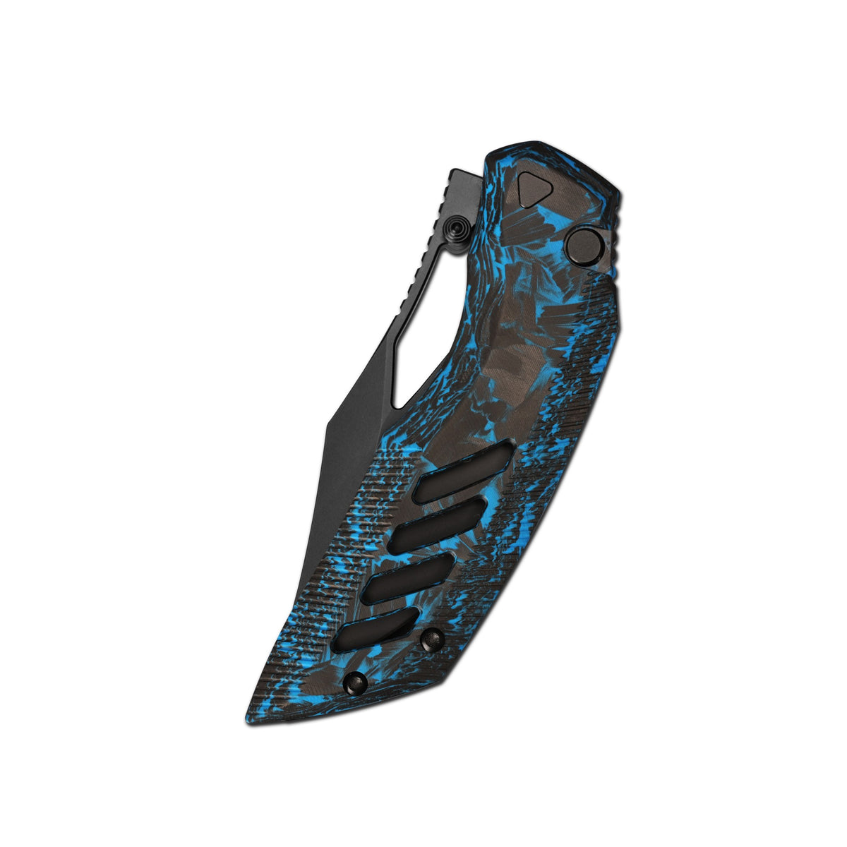 Artisan Cutlery Dark Wing Thumb Hole & Front Flipper Top Liner Lock EDC Knife Carbon Fiber(Glow in the dark) Handle(3.63'' CPM S90V Black PVD Coating Blade ) 1887G-GDBU