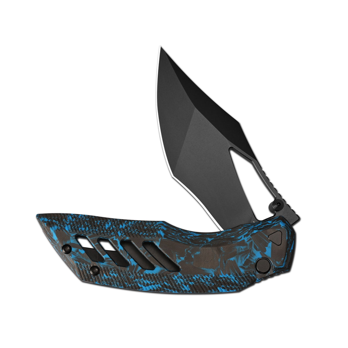 Artisan Cutlery Dark Wing Thumb Hole & Front Flipper Top Liner Lock EDC Knife Carbon Fiber(Glow in the dark) Handle(3.63'' CPM S90V Black PVD Coating Blade ) 1887G-GDBU