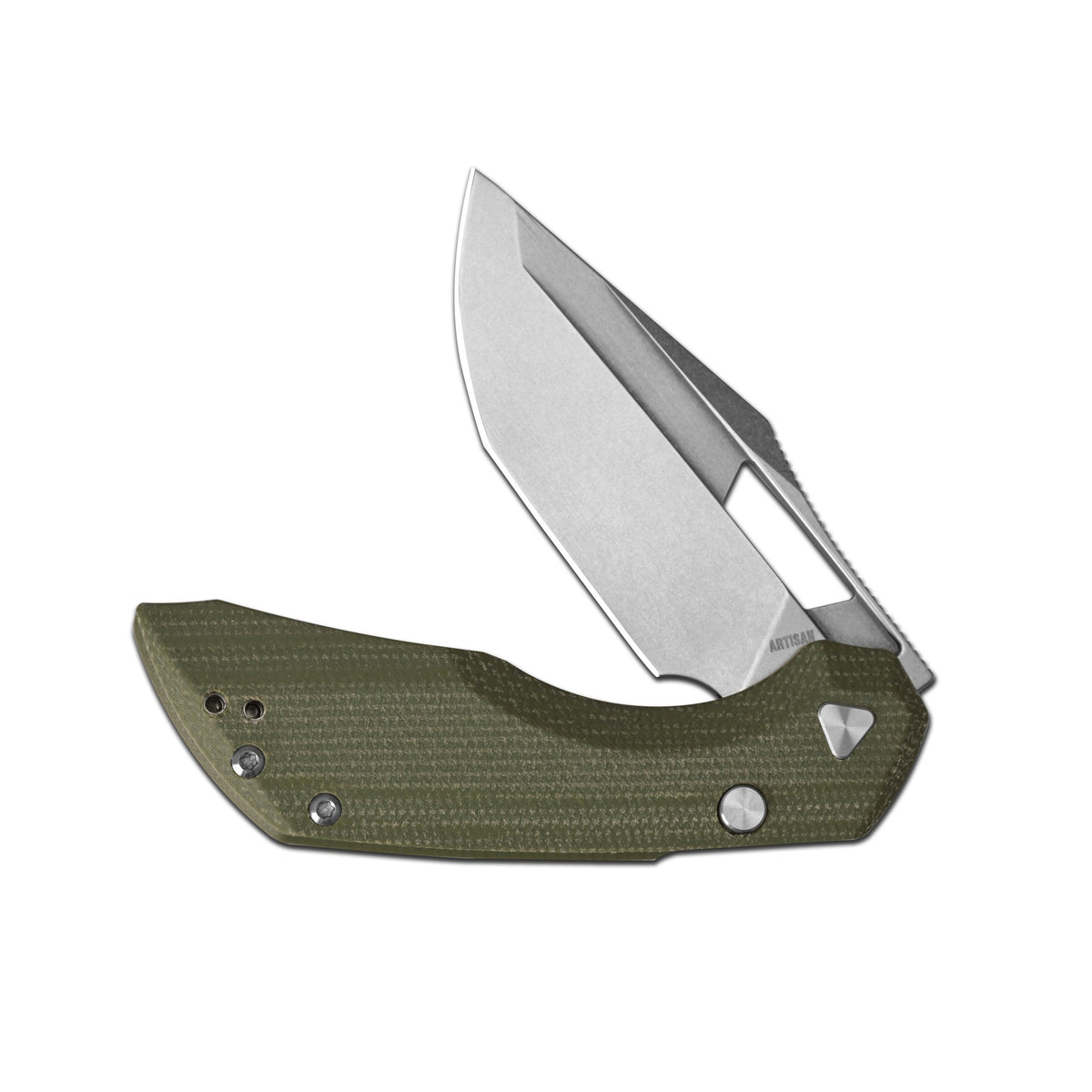 Artisan Cutlery Mousebird Thumb Hole Top Liner Lock EDC Knife Micarta Handle (3'' N690 Stone Wash Blade ) 1889G-MGN