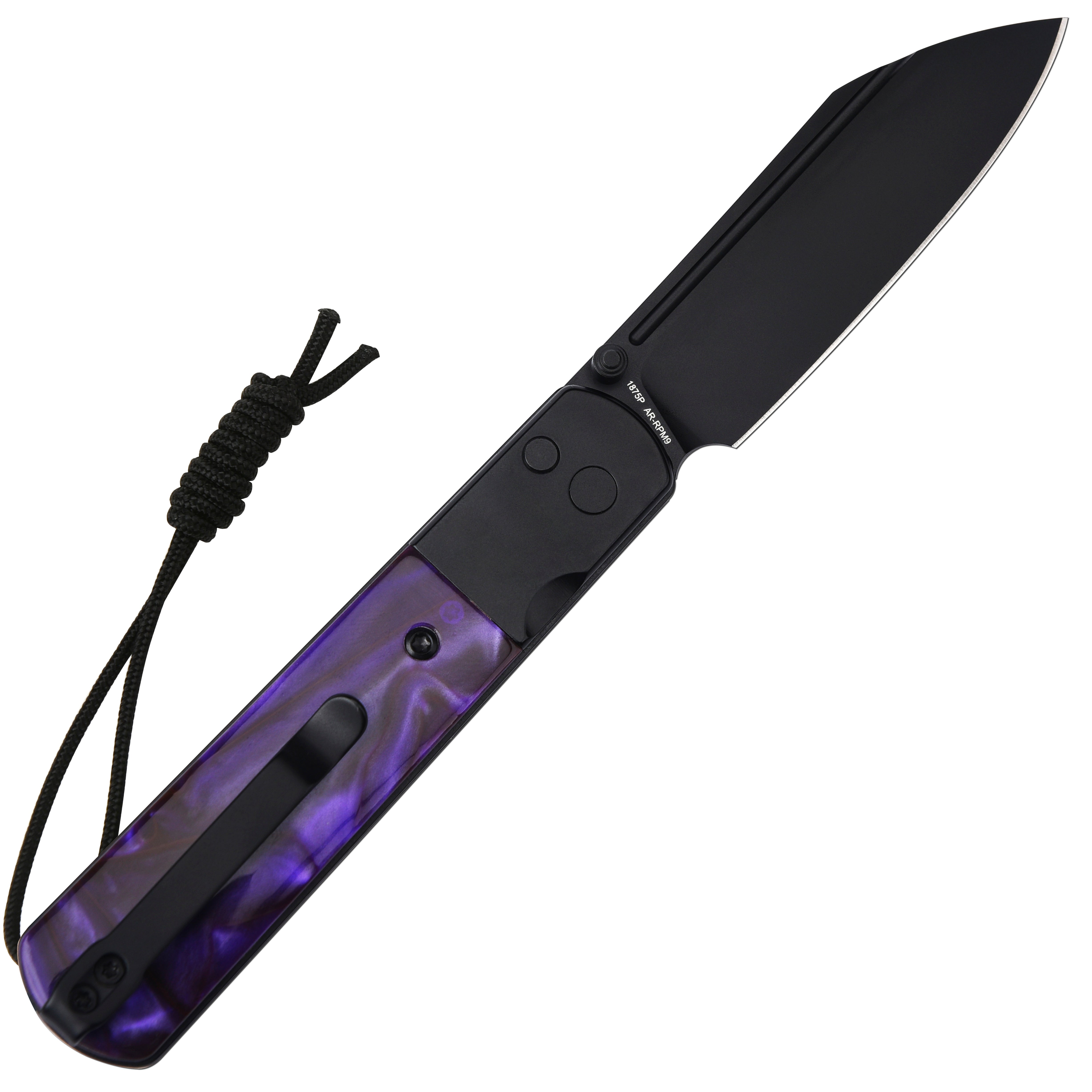 Artisan Cutlery Holm 1875P AR-RPM9 Steel Blade Acrylic Handle Folding Knives - Deep Space Purple Acrylic (1875P-PA)
