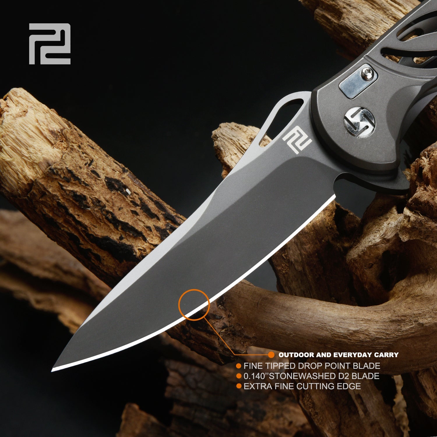 Artisan Cutlery Hoverwing ATZ-1801P  D2 Blade Steel Handle Folding Knives