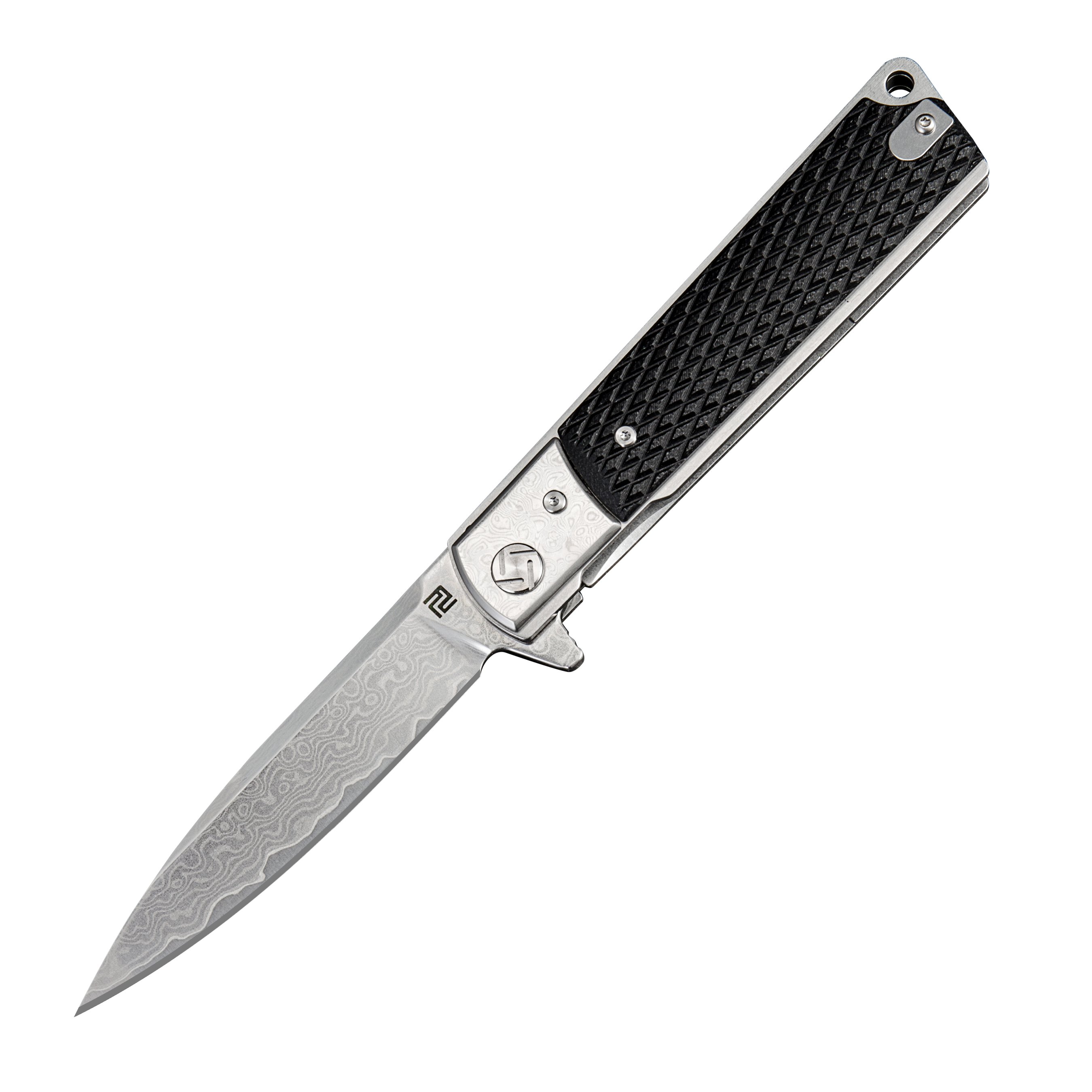 Artisan Cutlery Classic ATZ-1802GD Damascus Blade G10 Handle Folding Knives