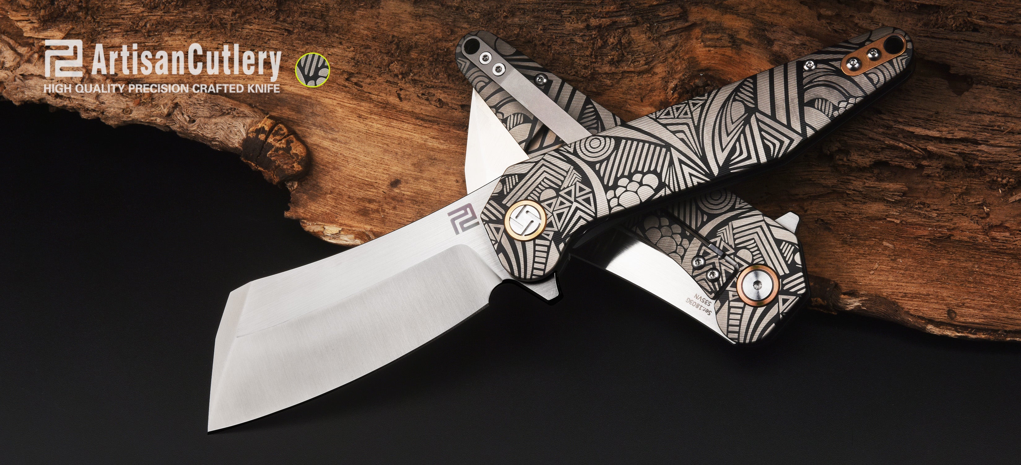 Artisan Cutlery Osprey ATZ-1803G S35VN Blade Titanium Handle Folding Knives