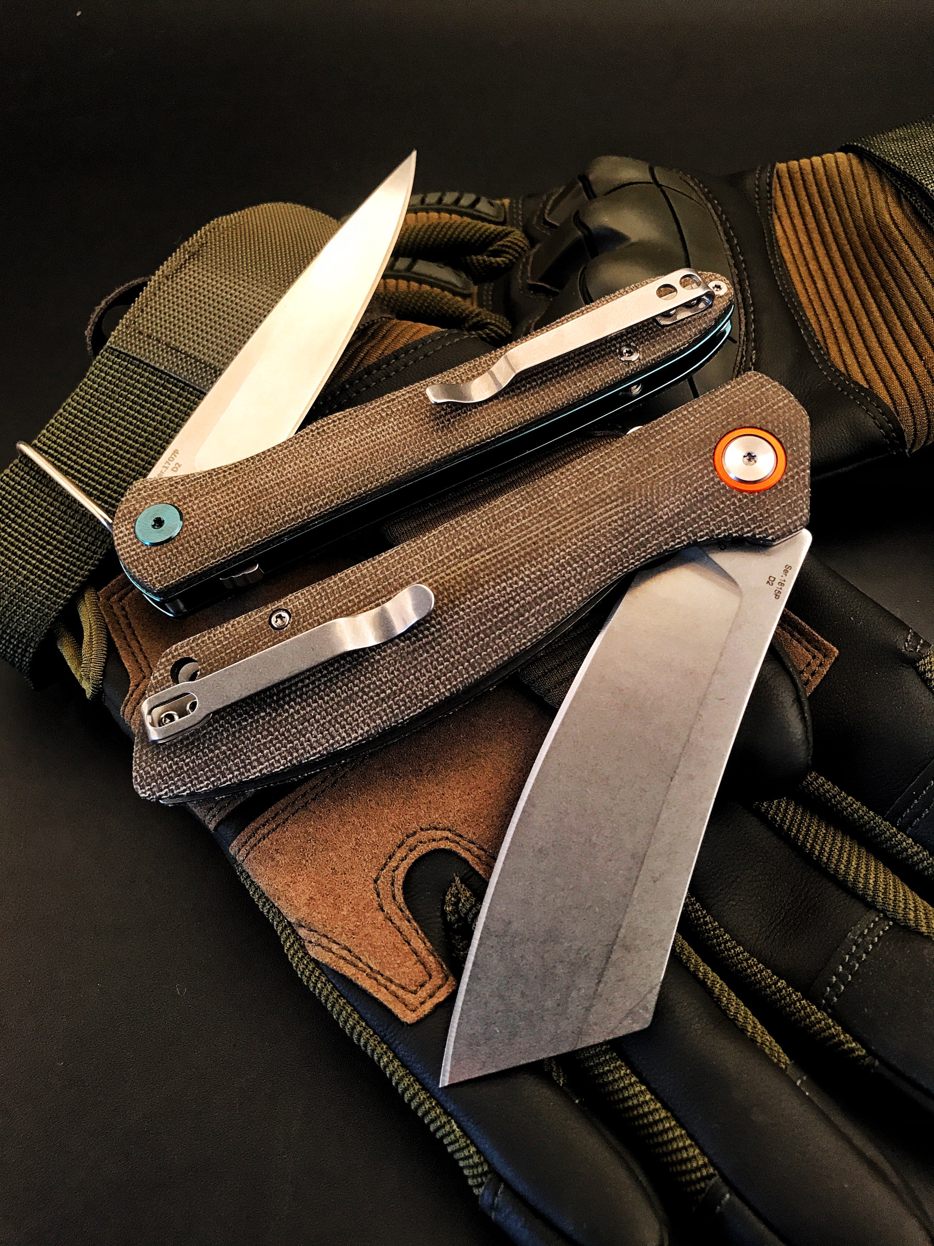 Artisan Cutlery Tomahawk ATZ-1815P D2 Blade Micarta Handle Folding Knives