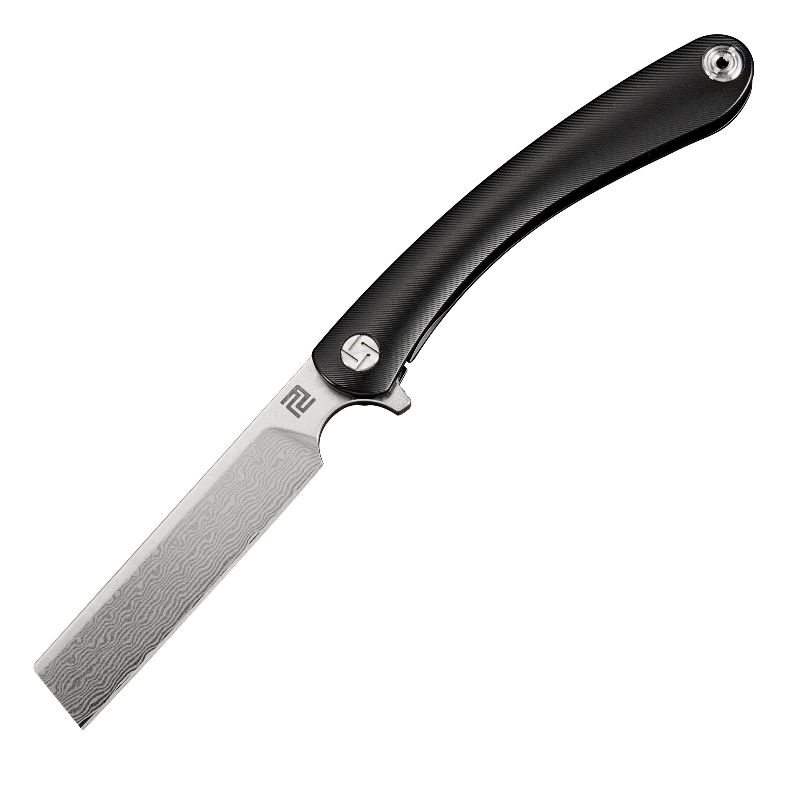 Artisan Cutlery Orthodox ATZ-1817GD Damascus Blade Titanium Handle Folding Knives
