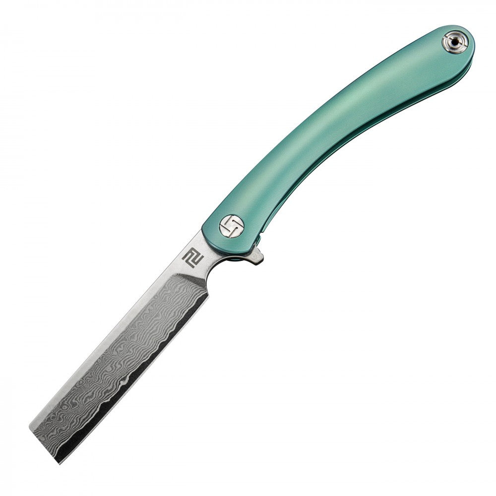 Artisan Cutlery Orthodox ATZ-1817GD Damascus Blade Titanium Handle Folding Knives