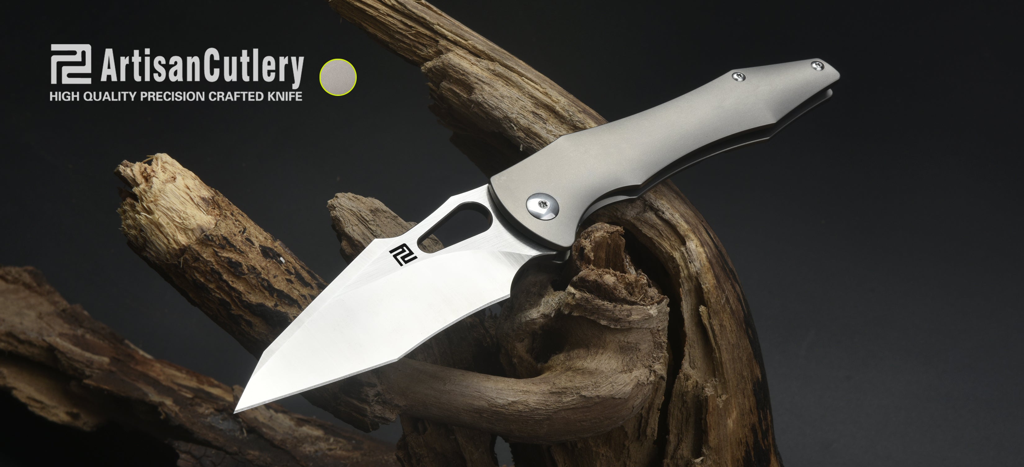 Artisan Cutlery Great White ATZ-1841G S35VN Blade Titanium Handle Folding Knives