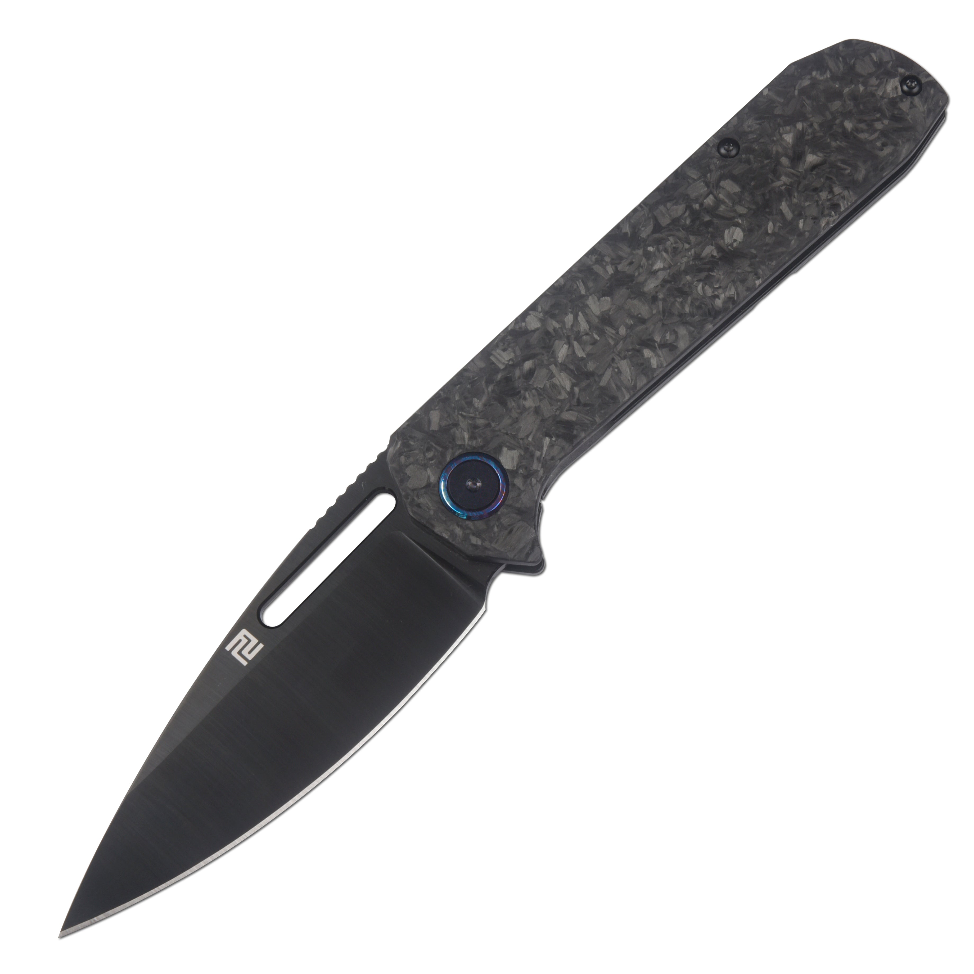 Artisan Cutlery Arion ATZ-1843G CPM 20CV Blade Marbled Carbon Fiber Handle Folding Knives