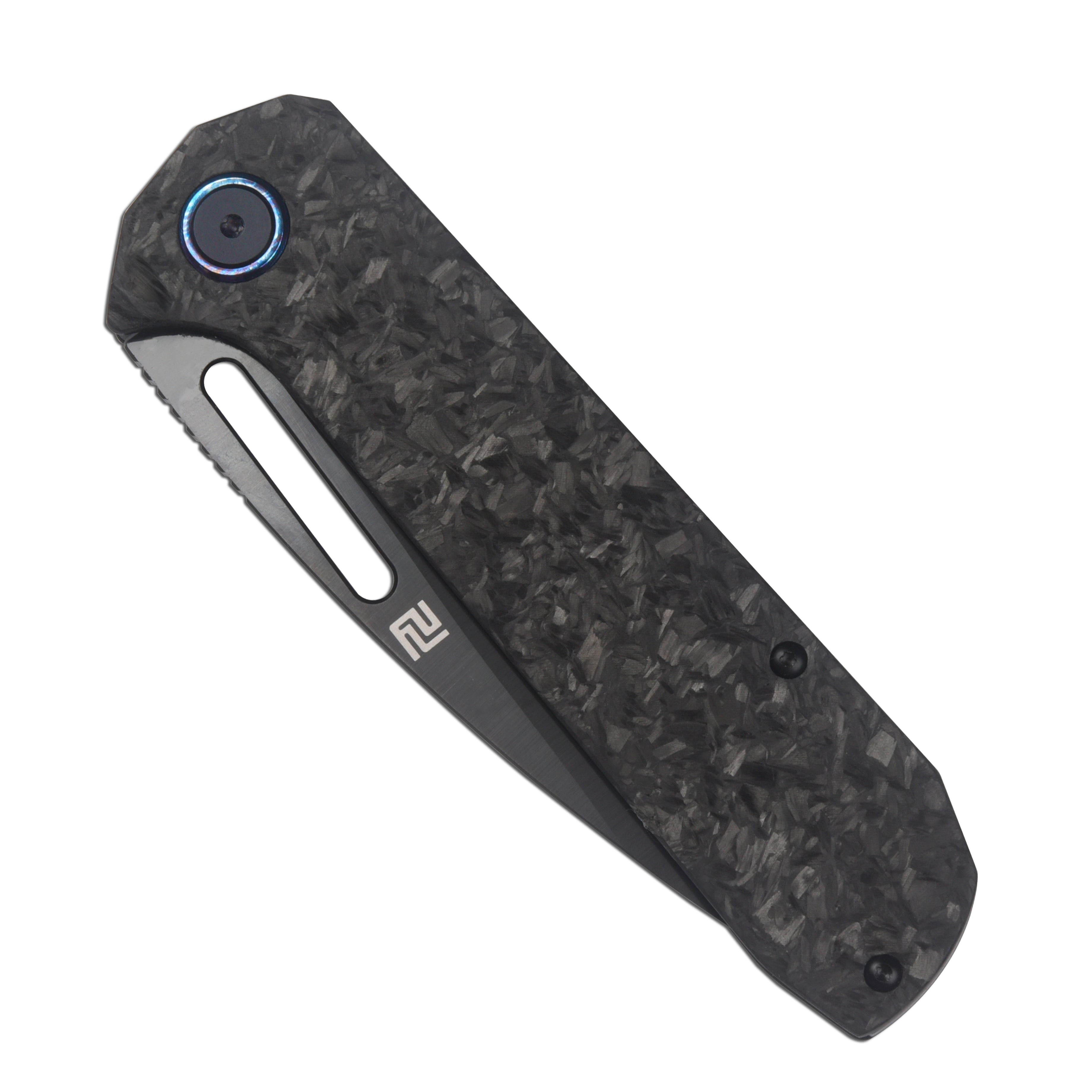 Artisan Cutlery Arion ATZ-1843G CPM 20CV Blade Marbled Carbon Fiber Handle Folding Knives