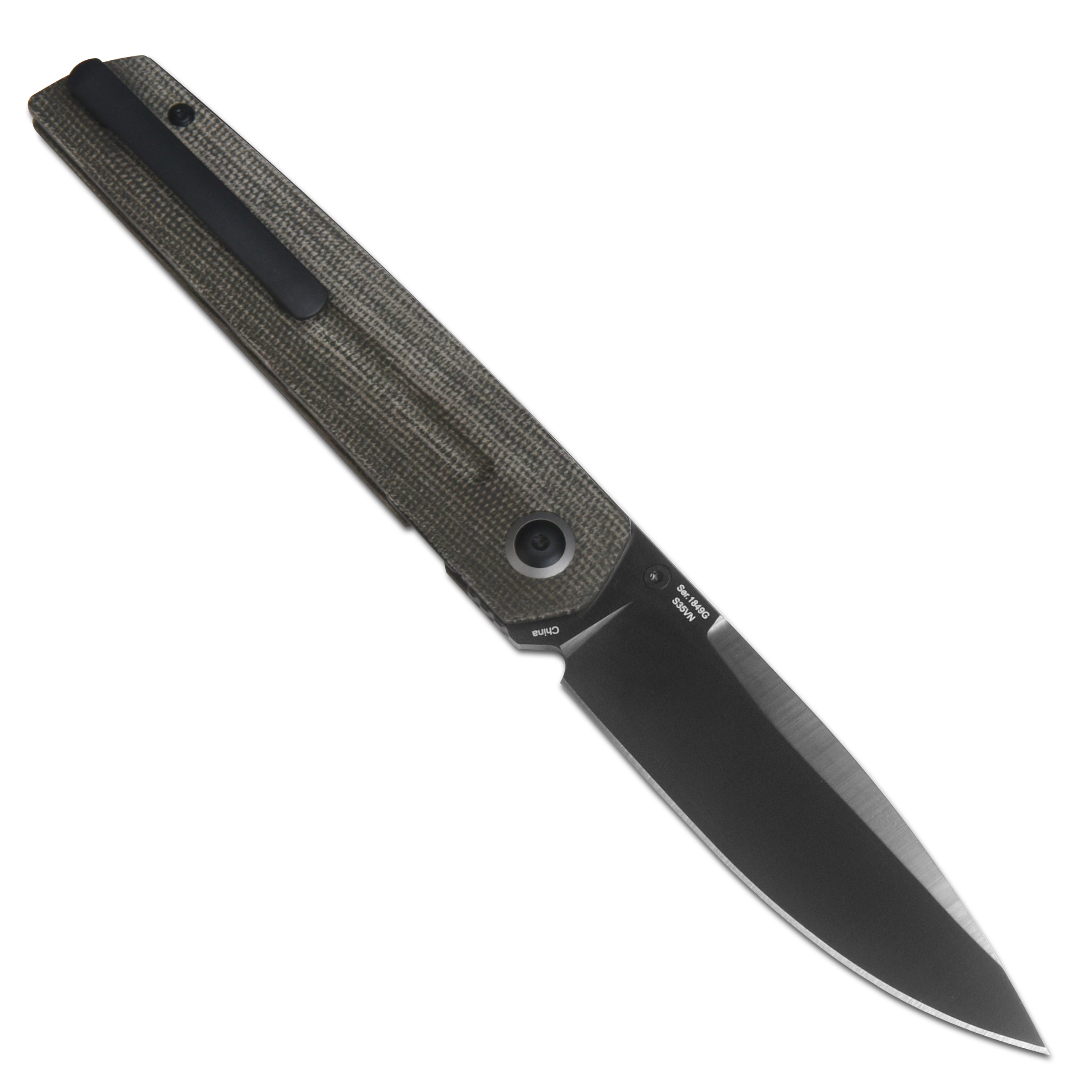 Artisan Cutlery Sirius 1849P-DODG S35VN Black DLC Coated Blade Micarta Handle Folding Knives