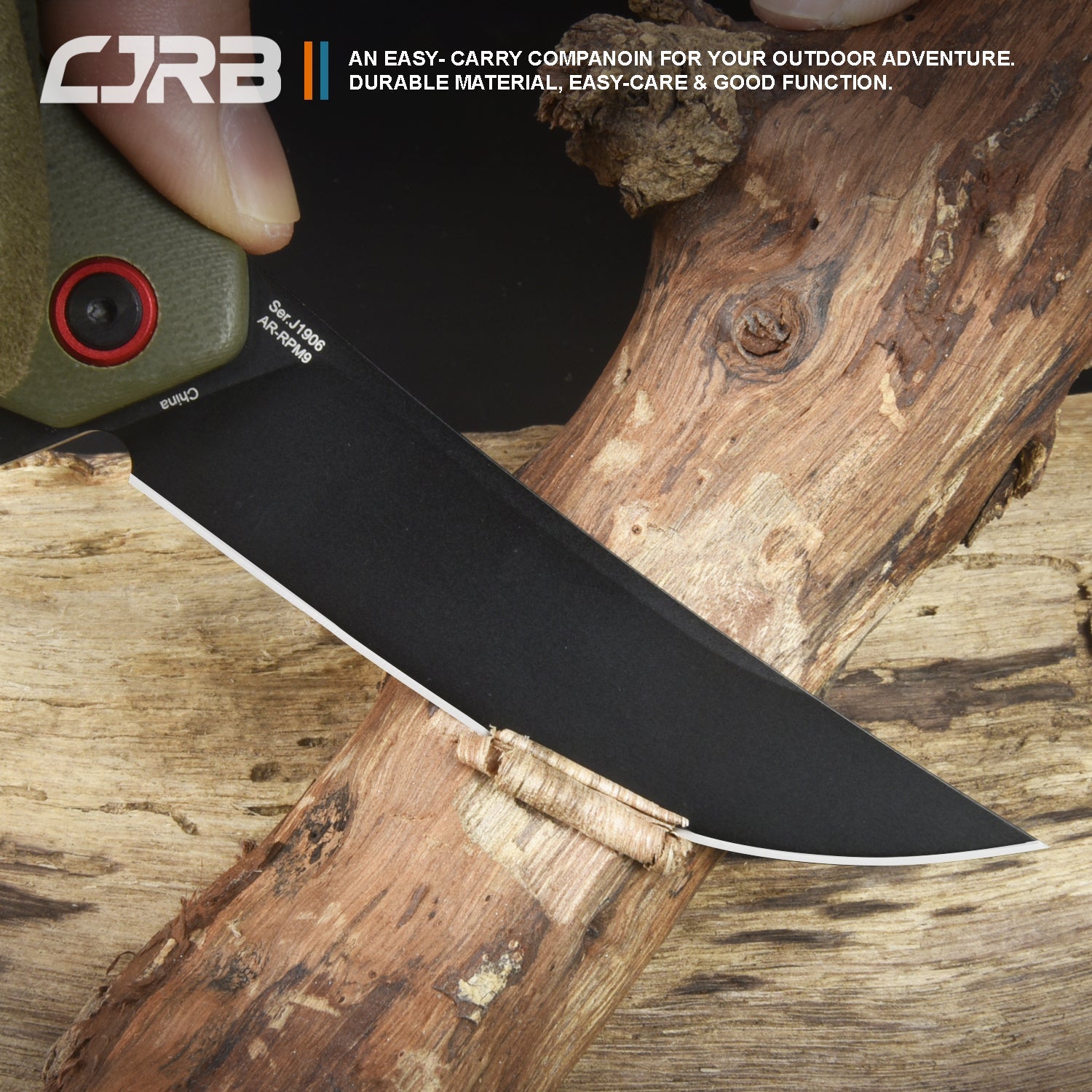 CJRB Gobi J1906 AR-RPM9 Steel Black Pvd Blade G10 Handle Folding Knives - Green (J1906-BGNC)