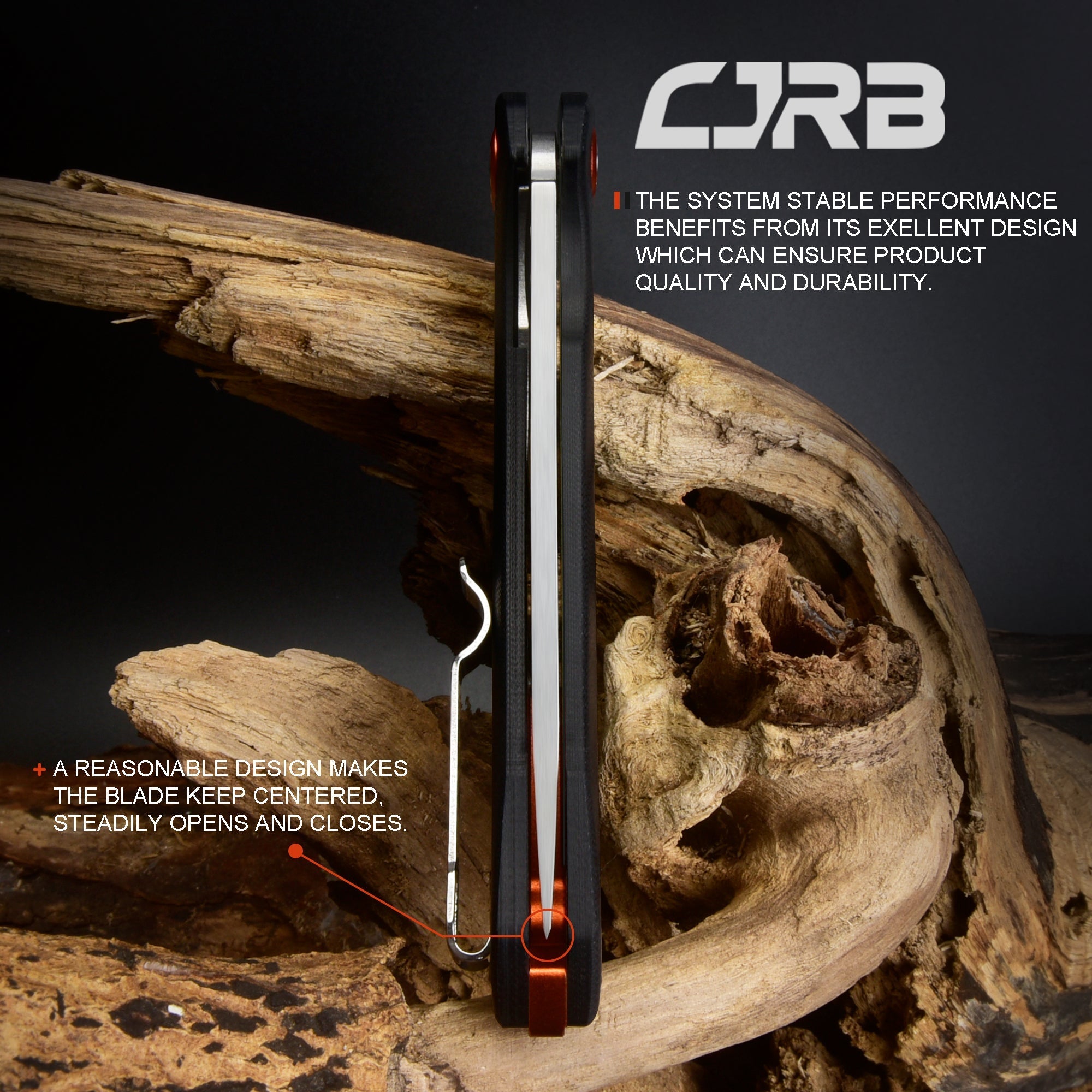 Cjrb Gobi J1906 AR-RPM9 Blade G10(Contoured & Cnc Pattern Texture) Handle Folding Knives - Black (J1906-BKC)