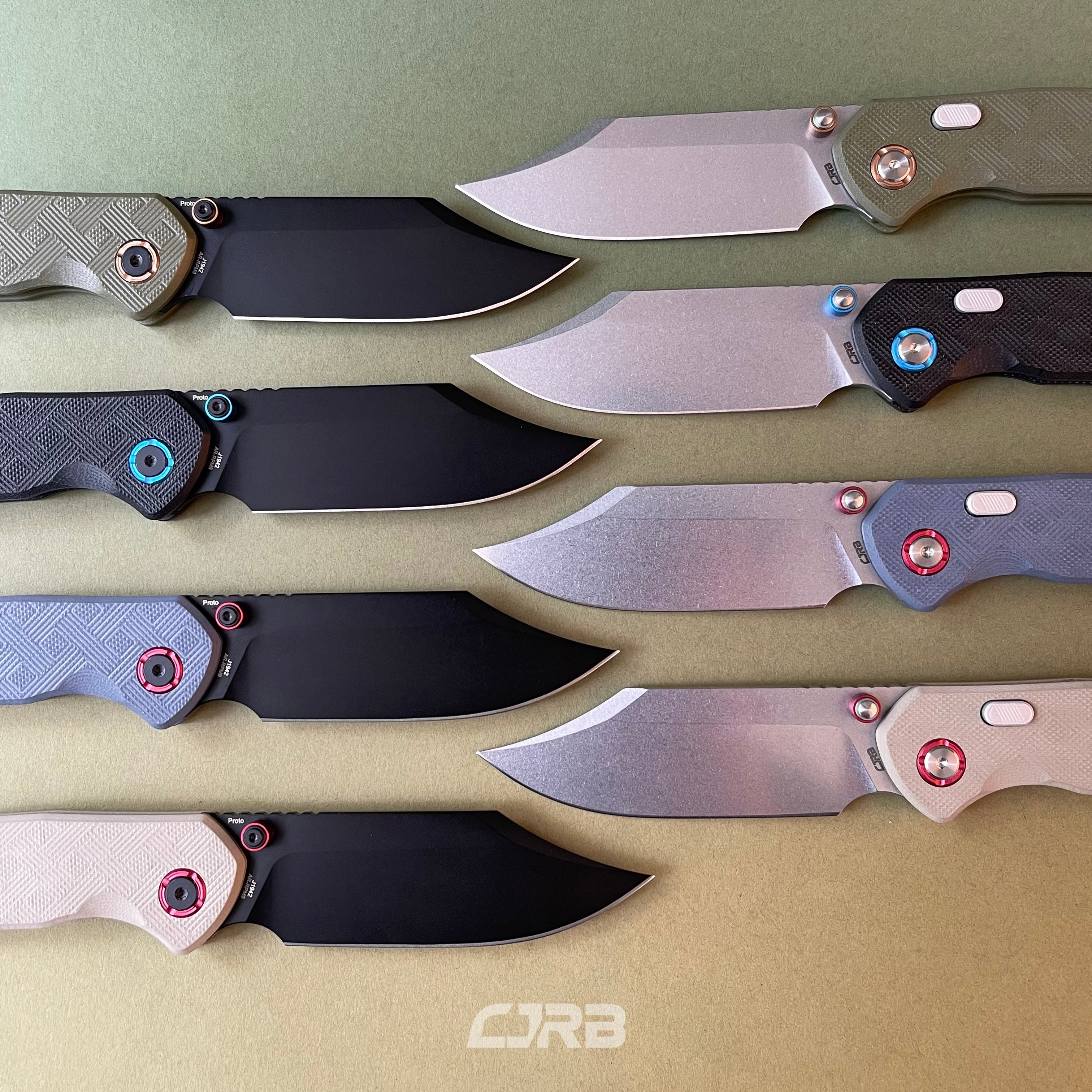 CJRB Bowie Pyrite J1942X AR-RPM9 Steel G10 Handle Folding Knives(Prototype)