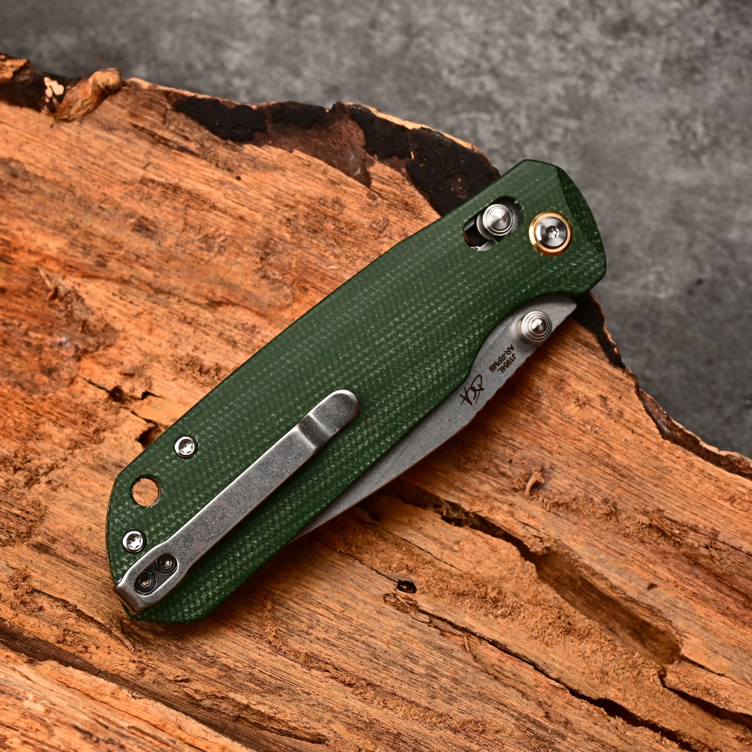 CJRB Prototype Mega Maximal J1954L AR-RPM9 Steel Blade Micarta Handle Folding Knives