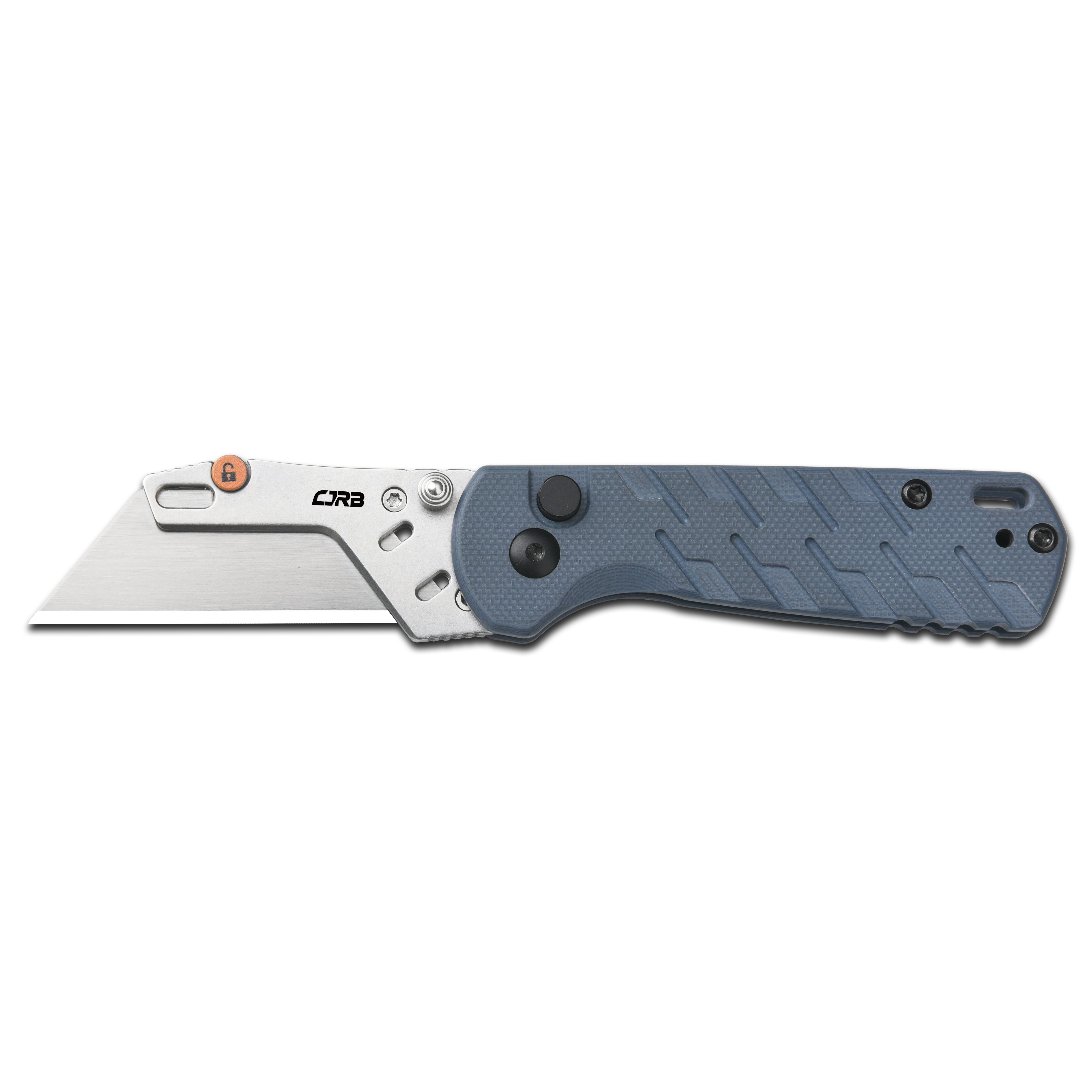 CJRB Boxer J1967 G10 Handle Folding Utility Knife, with 10 Extra Blades (Blue Ripple)