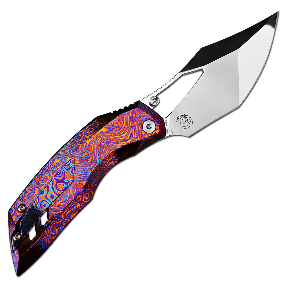 Artisan Cutlery The BlingWing | Titanium Damascus and Hand Polished Blade - Product view 7