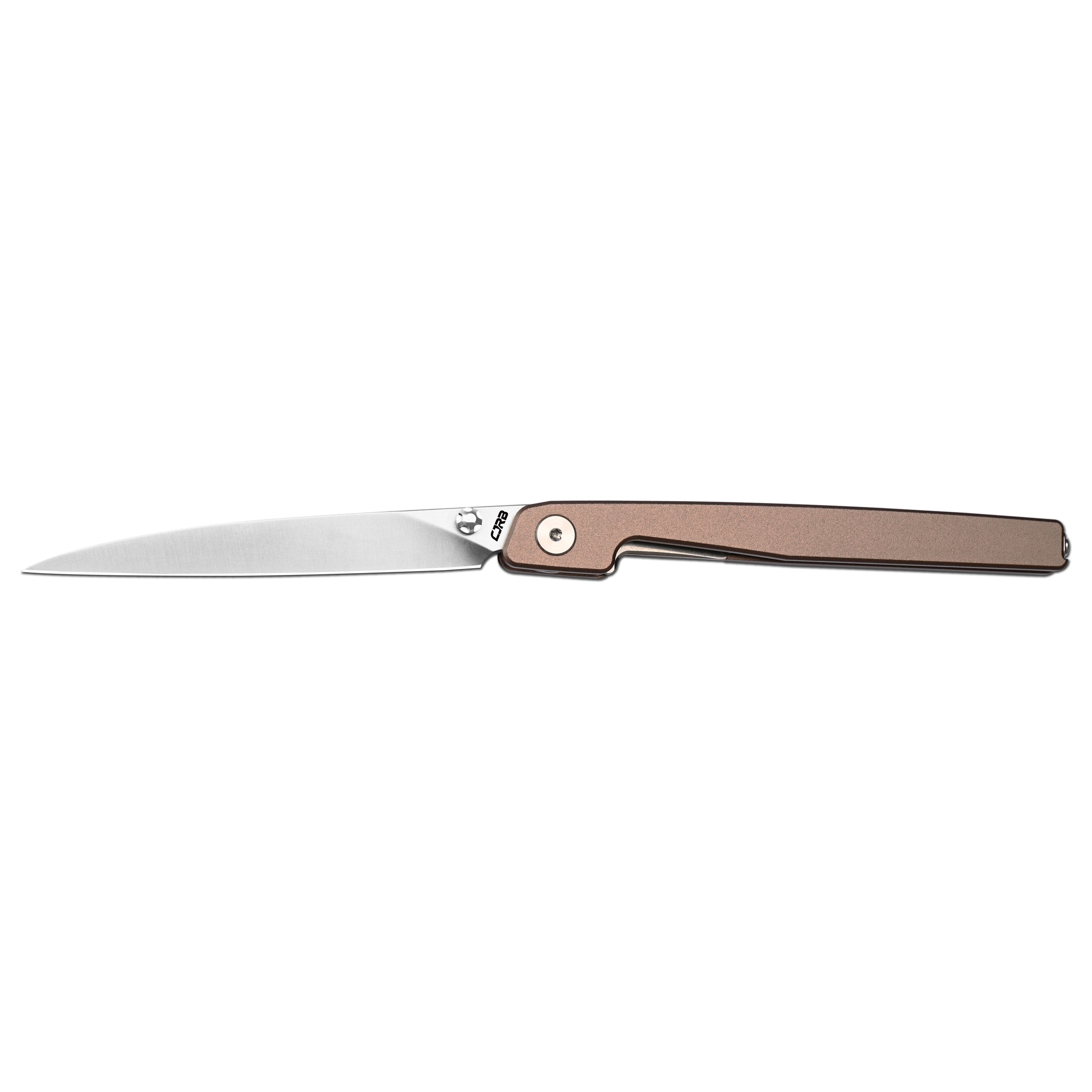 CJRB Lanky Thumb Stud & Liner Lock Knife Champagne Aluminum Handle (3.58'' AR-RPM9 Sand Polish Blade) J1965-CP