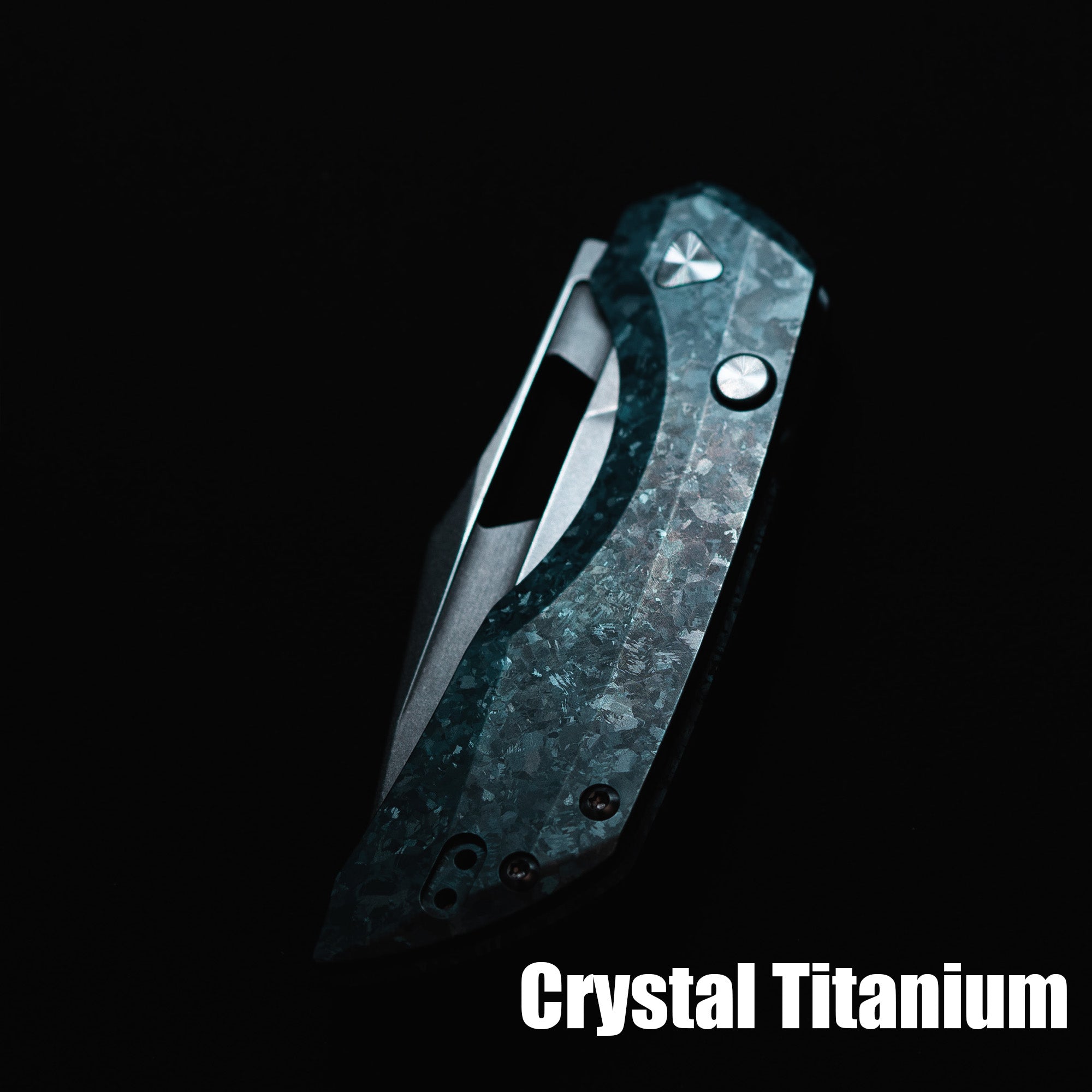 Artisan Cutlery Mousebird Thumb Hole Top Liner Lock EDC Knife Crystal Titanium Handle Crystal Titanium Clip(3'' CPM S35VN Stone Wash Blade ) 1889G-CBU