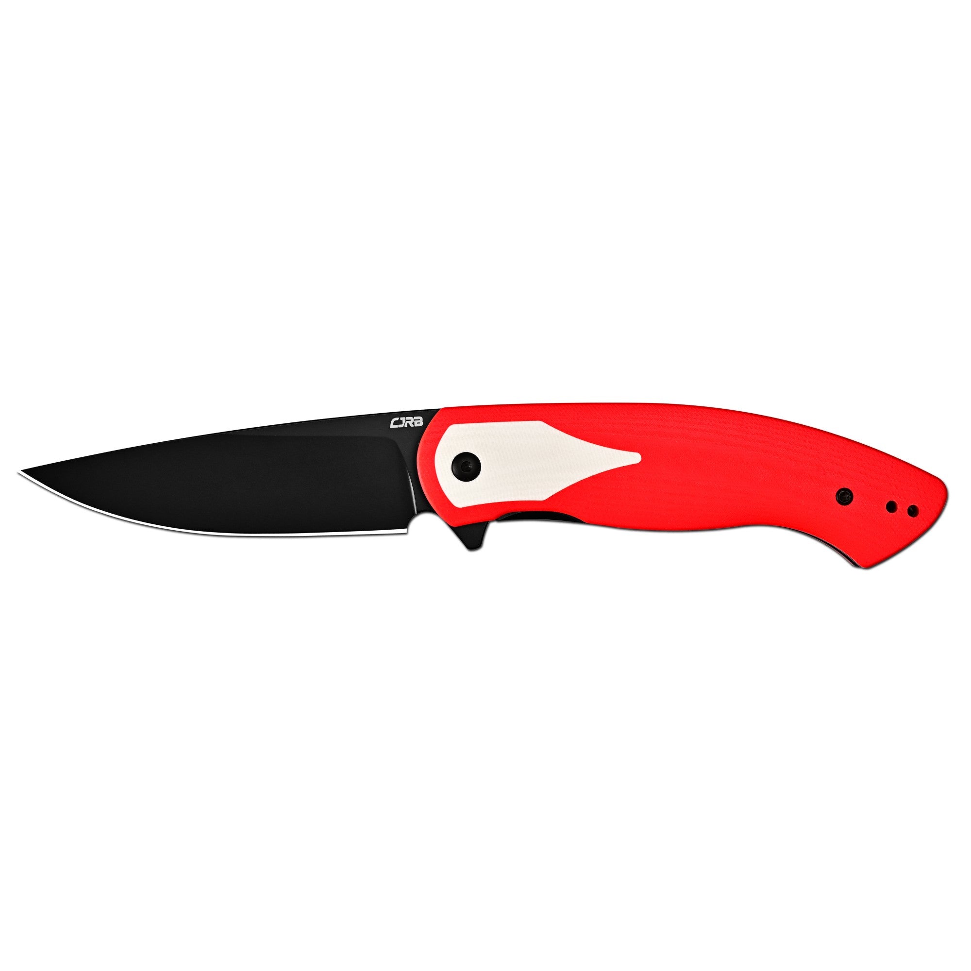 CJRB Rodayo Flipper & Liner Lock Folding Knife Red G10 Handle (3.78'' AR-RPM9 Steel Black PVD Coating Blade) J1972-RWH