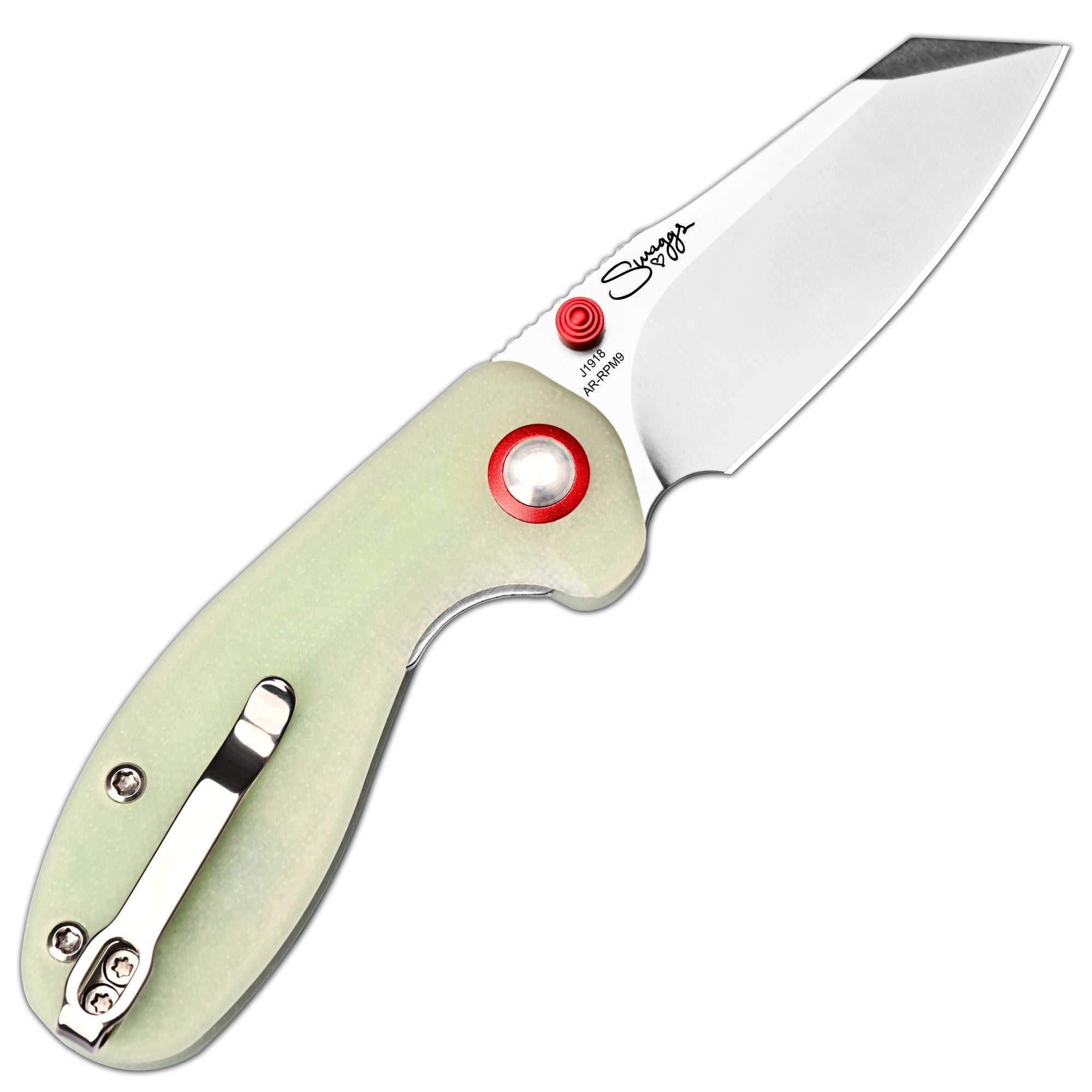 CJRB Maileah Front Flipper & Liner Lock G10(Glow In the Dark) Handle (2.39'' Sand Polish AR-RPM9 Blade) J1918-GD