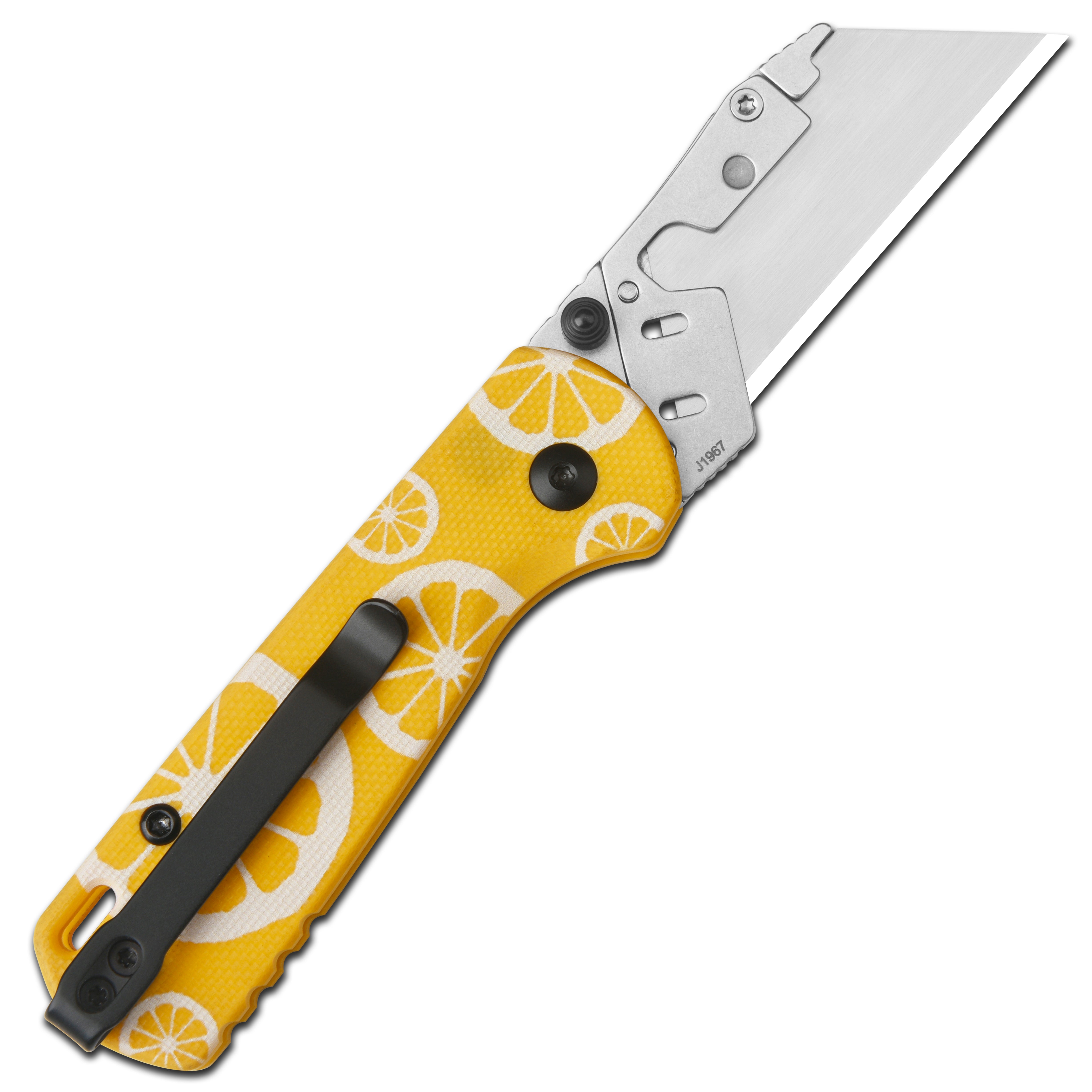 CJRB Boxer J1967 G10 Handle Folding Utility Knife, with 10 Extra Blades (Yellow Lemon)