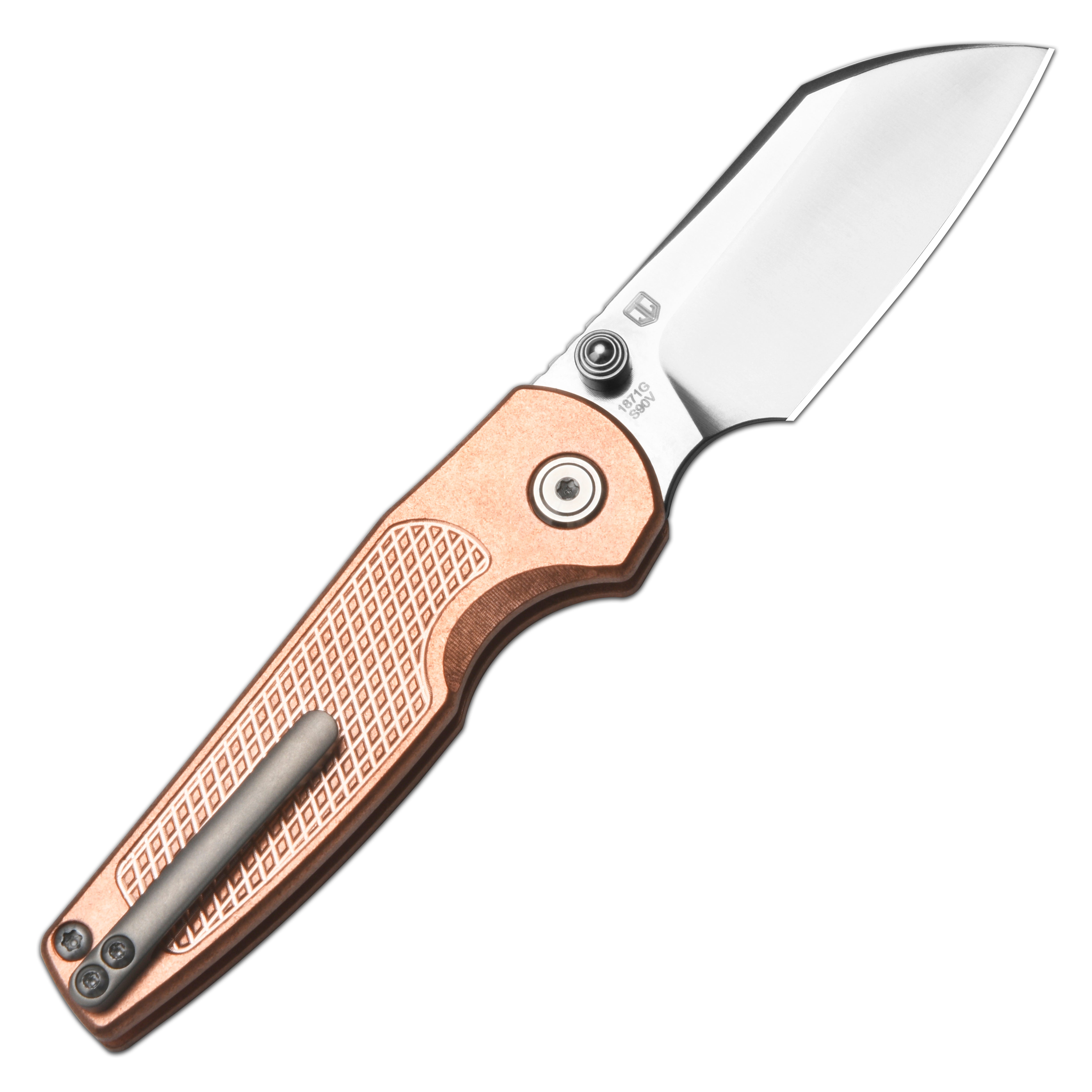 Artisan Cutlery Cleo ATZ-1871G CPM S90V Blade Copper Handle Folding Knives