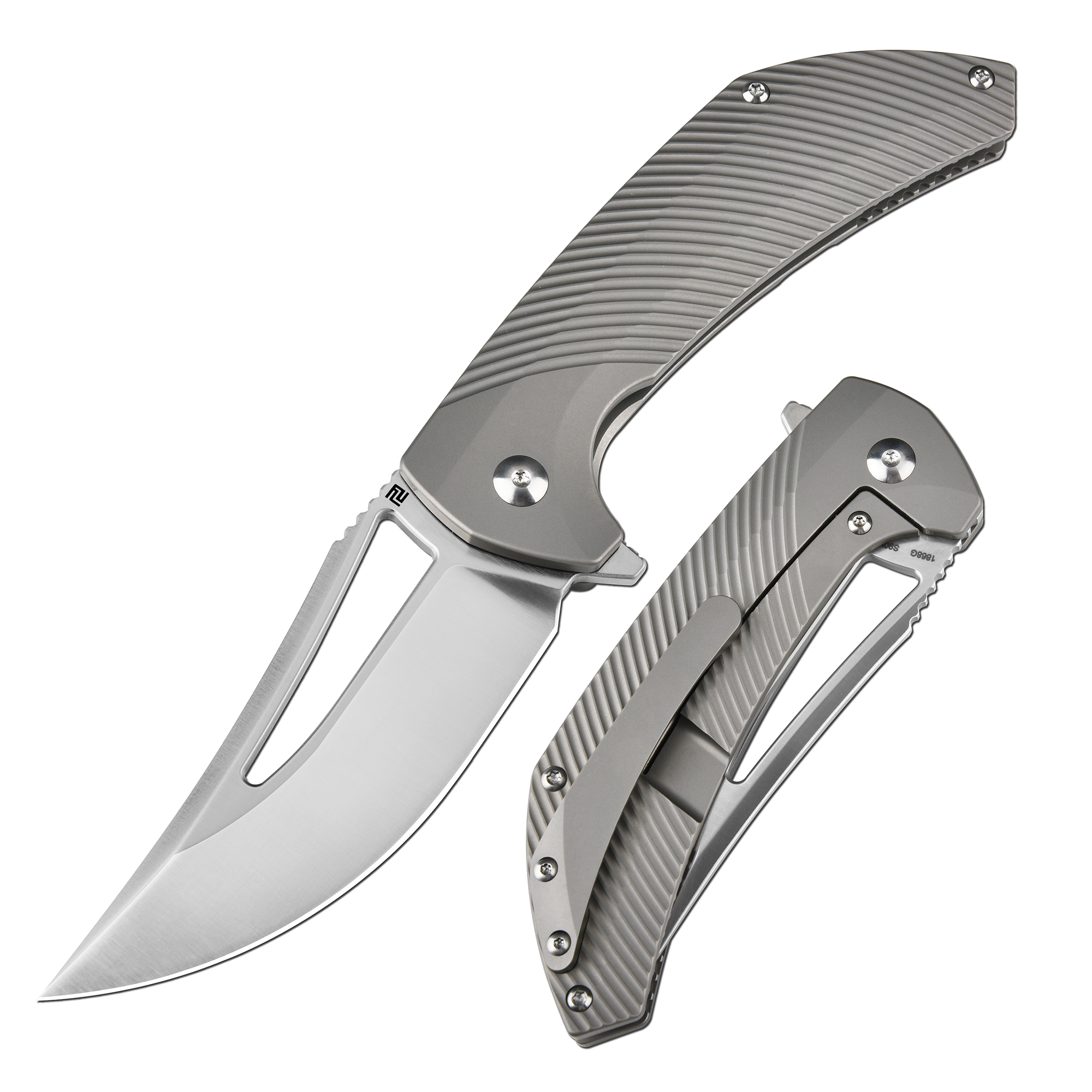 Artisan Cutlery Banjaara 1868G S90V Blade Titanium Handle Folding Knives