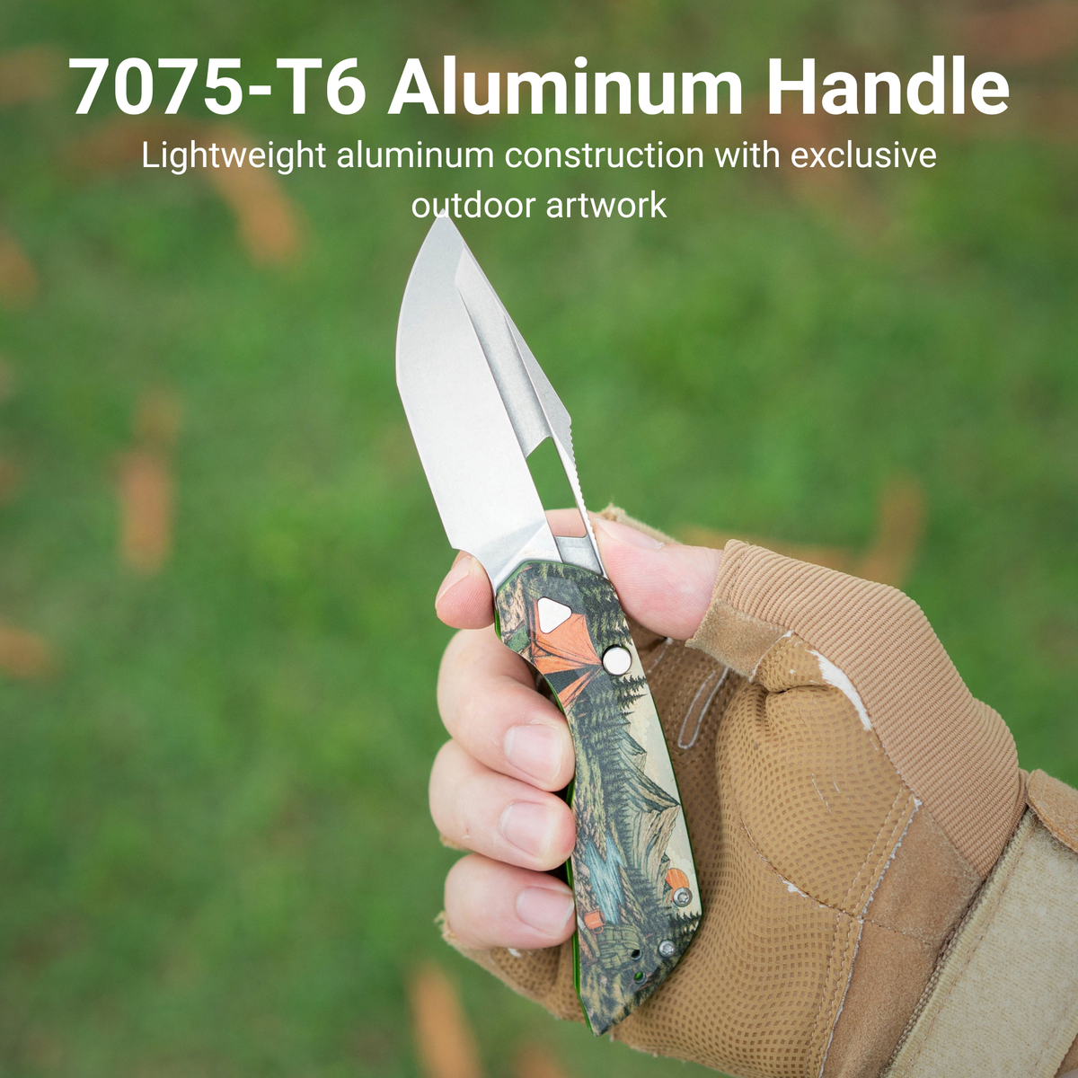 Artisan Cutlery Mousebird Thumb Hole Top Liner Lock EDC Knife 7075-T6 Aluminum Handle Titanium Clip(3'' N690 Stone Wash Blade ) 1889G-SAL (Exclusive)