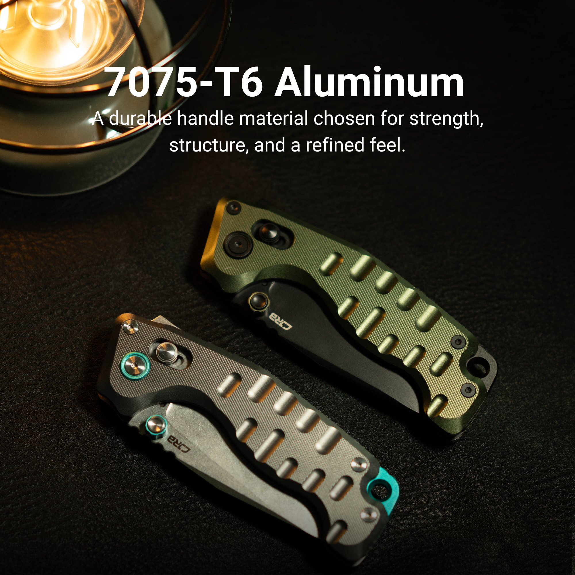 CJRB Doubletap Thumb Stud & Recoil Lock V2 Tatical Knife Gray 7075-T6 Aluminum Handle(3.86'' D2 Stone Wash Blade) J1970-GAL (Exclusive)