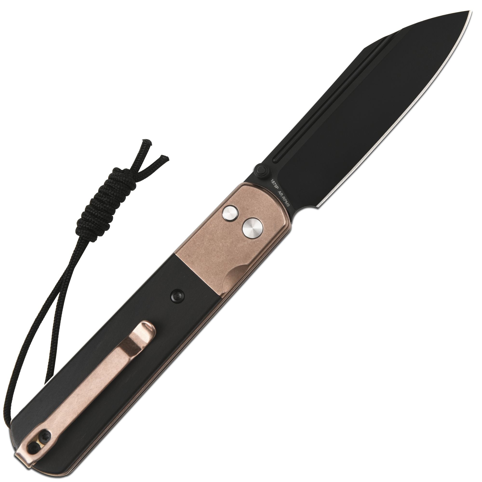 Artisan Cutlery Holm 1875P AR-RPM9 Steel Blade G10 Handle Folding Knives - Rose Gold PVD Steel+Ebony Inlay+Rose Gold PVD Steel Liner (1875P-BRG)