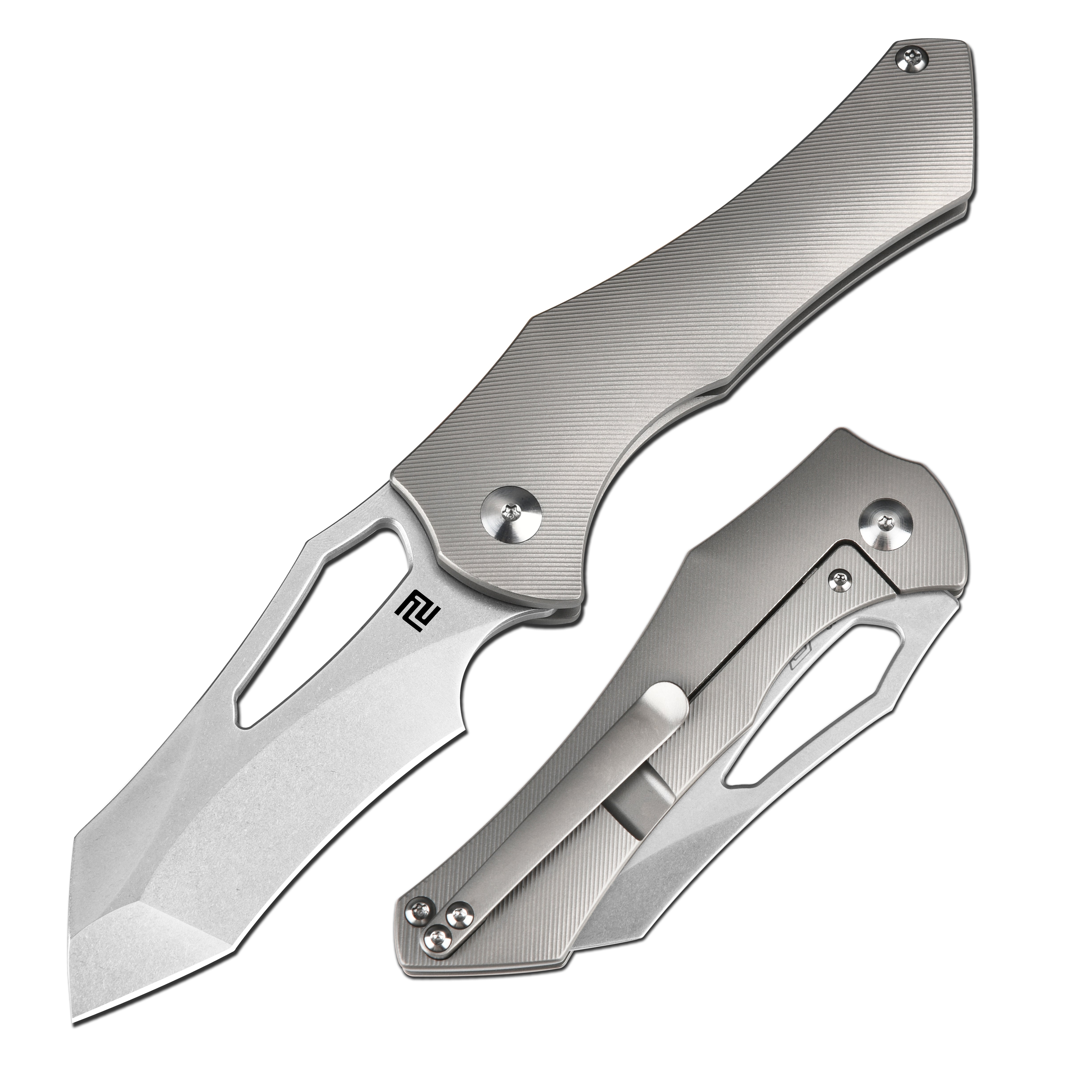 ArtisanCutlery Baskin 1853G S90V Blade Titanium Handle Folding Knives