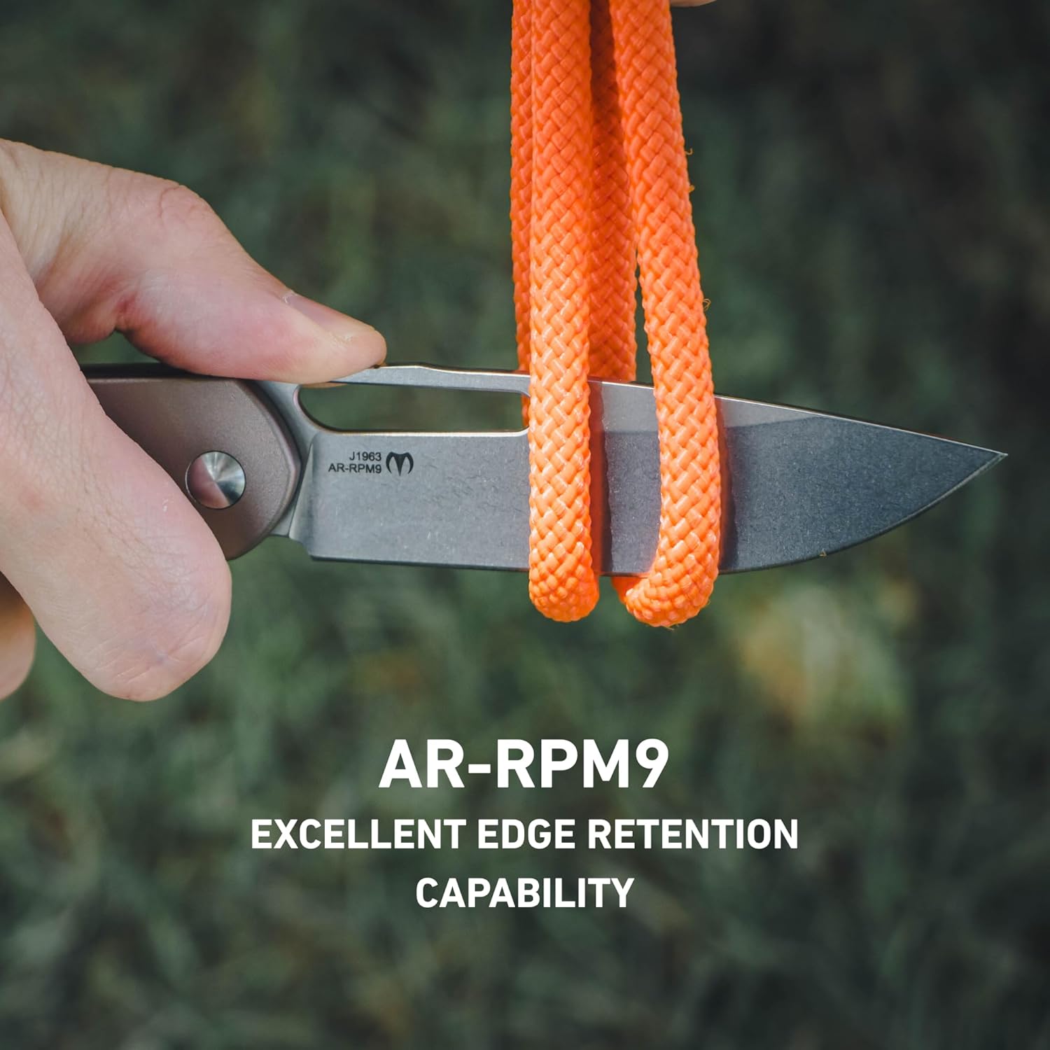 CJRB Droma J1963 AR-RPM9 Steel Blade Aluminum and G10 inlay Handle Folding Knives - Champagne (J1963-BK)