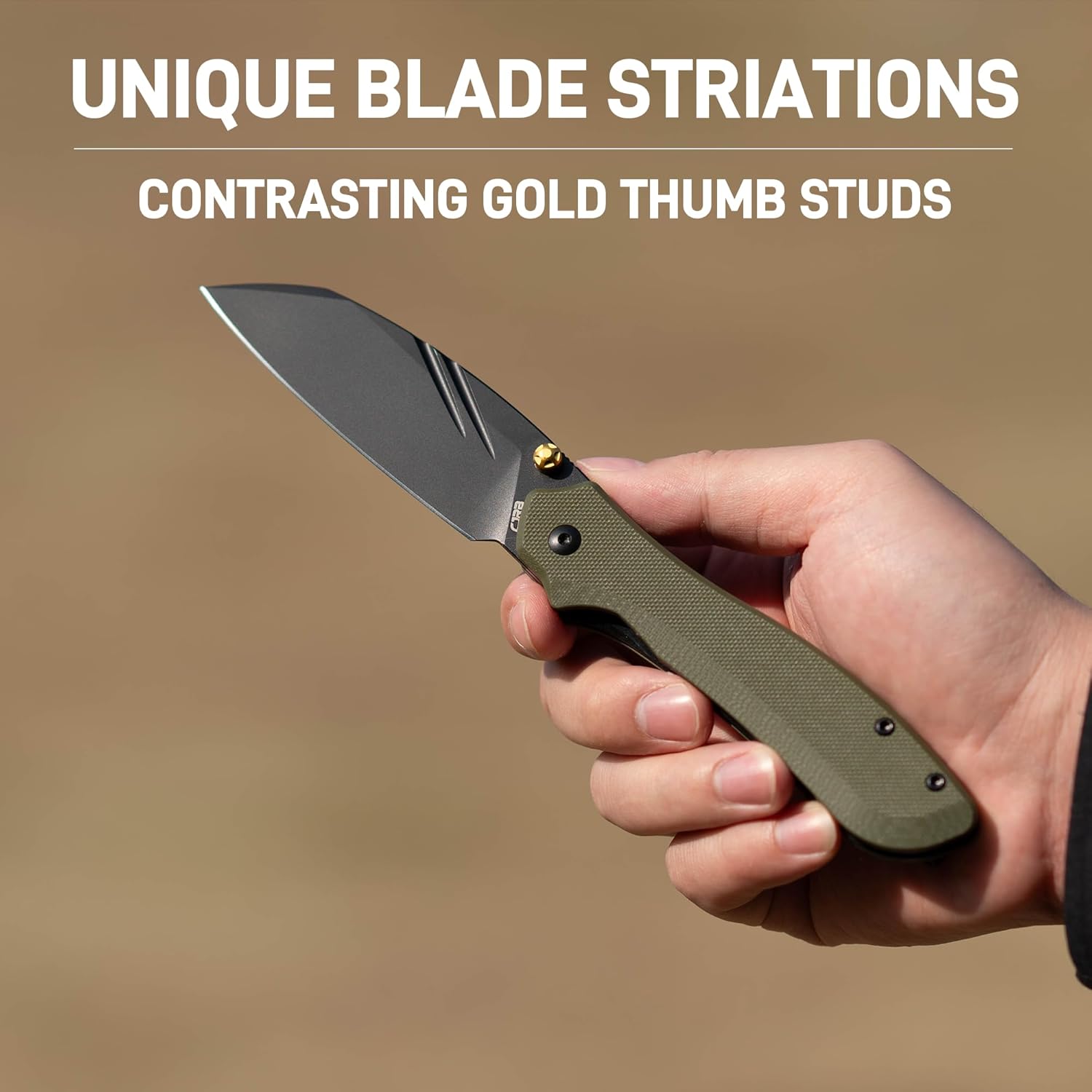 CJRB Fugly J1957 AR-RPM9 Steel Blade G10 Handle Folding Knives - Black PVD/Green G10 (J1957-BGN)