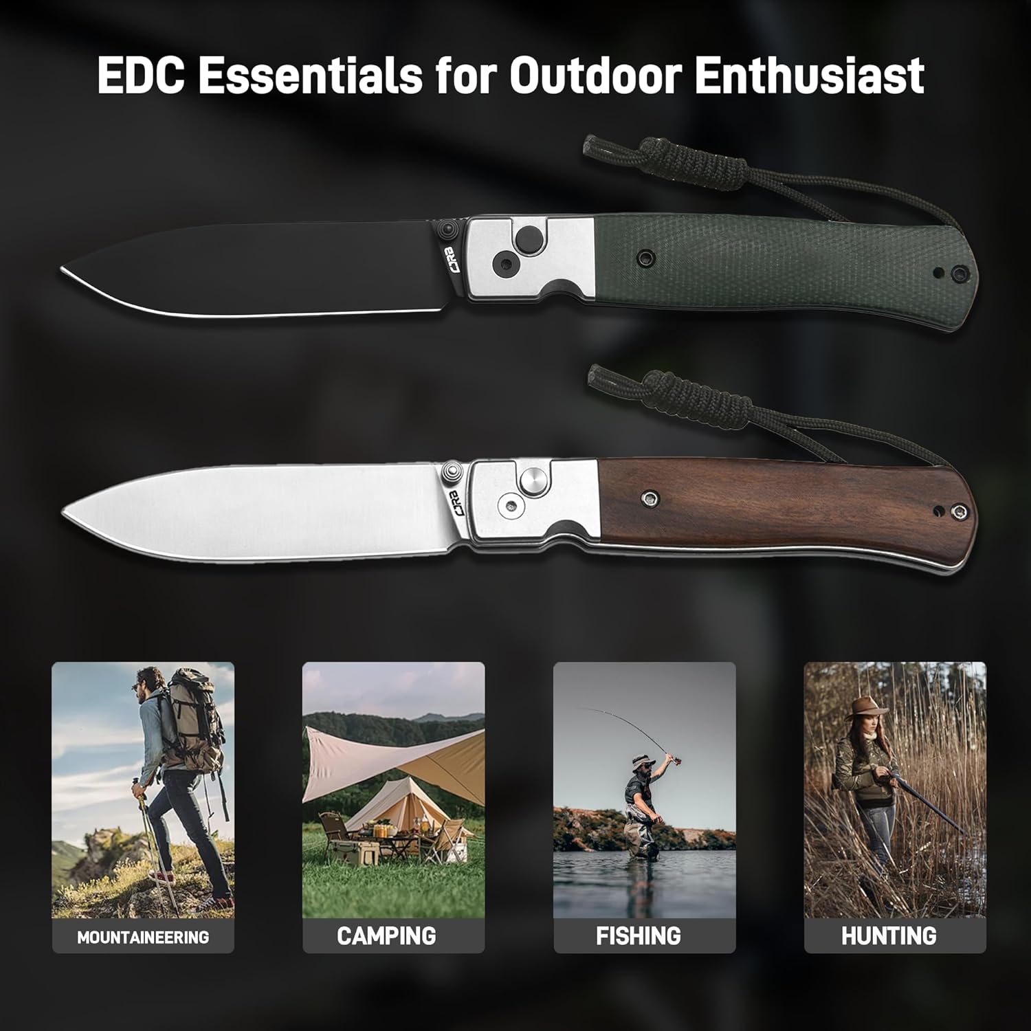 CJRB Glacier J1961 AR-RPM9 Steel Blade Steel and Micarta Handle Folding Knives