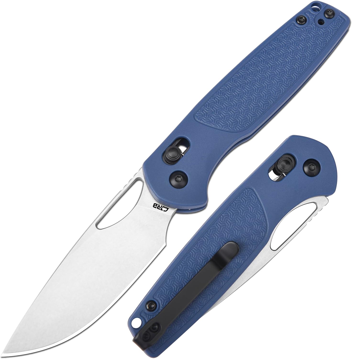 CJRB Acacia J1952 AR-RPM9 Blade Steel FRN Handle Folding Knives - Stone Wash Blade/Blue FRN Handle (J1952-BU)
