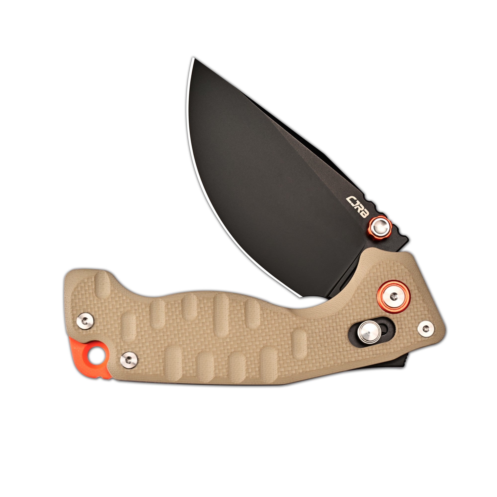 CJRB Doubletap Thumb Stud & Recoil Lock V2 Tatical Knife Desert G10 Handle(3.86'' D2 Black PVD Coating Blade) J1970-BDE