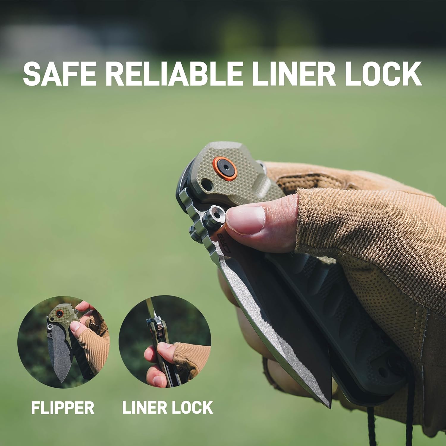 CJRB Tundra J1966 D2 Steel Blade Green G10 Handle Folding Knives