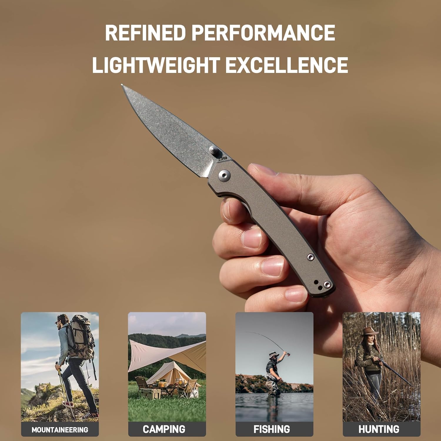 CJRB Kain J1956 AR-RPM9 Steel Blade Aluminum Handle Folding Knives - Stone Wash/Gray Aluminum (J1956-GYA)