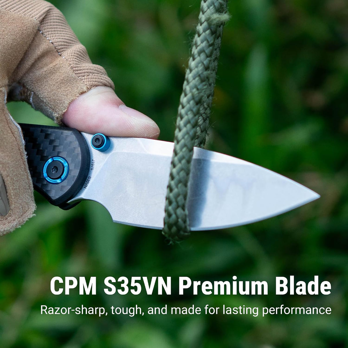 CJRB Latitude Thumb Stud & Top Liner Lock Folding Knife Carbon Fiber Handle (3.47'' Stone Wash CPM S35VN Blade) J1975-CF (Exclusive)