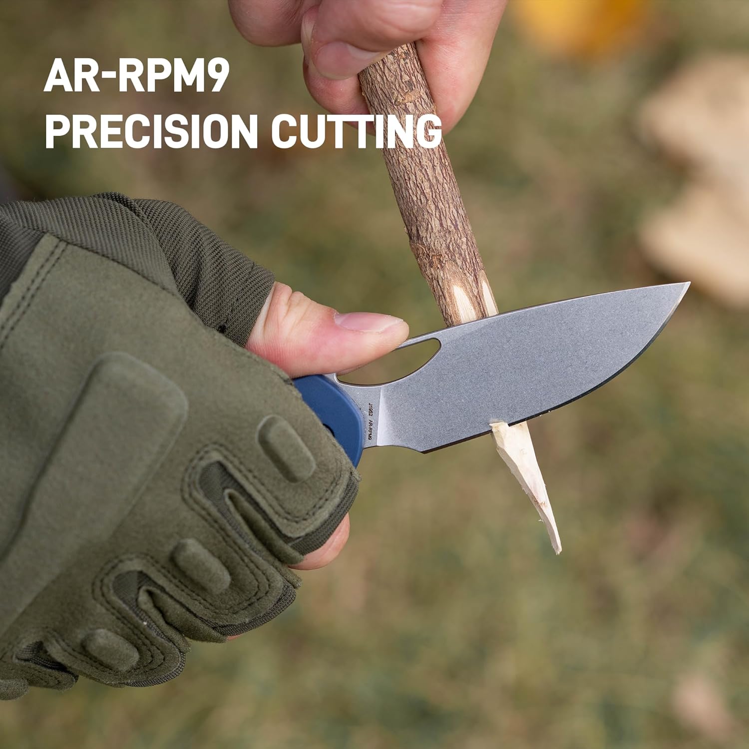 CJRB Acacia J1952 AR-RPM9 Blade Steel FRN Handle Folding Knives - Stone Wash Blade/Blue FRN Handle (J1952-BU)