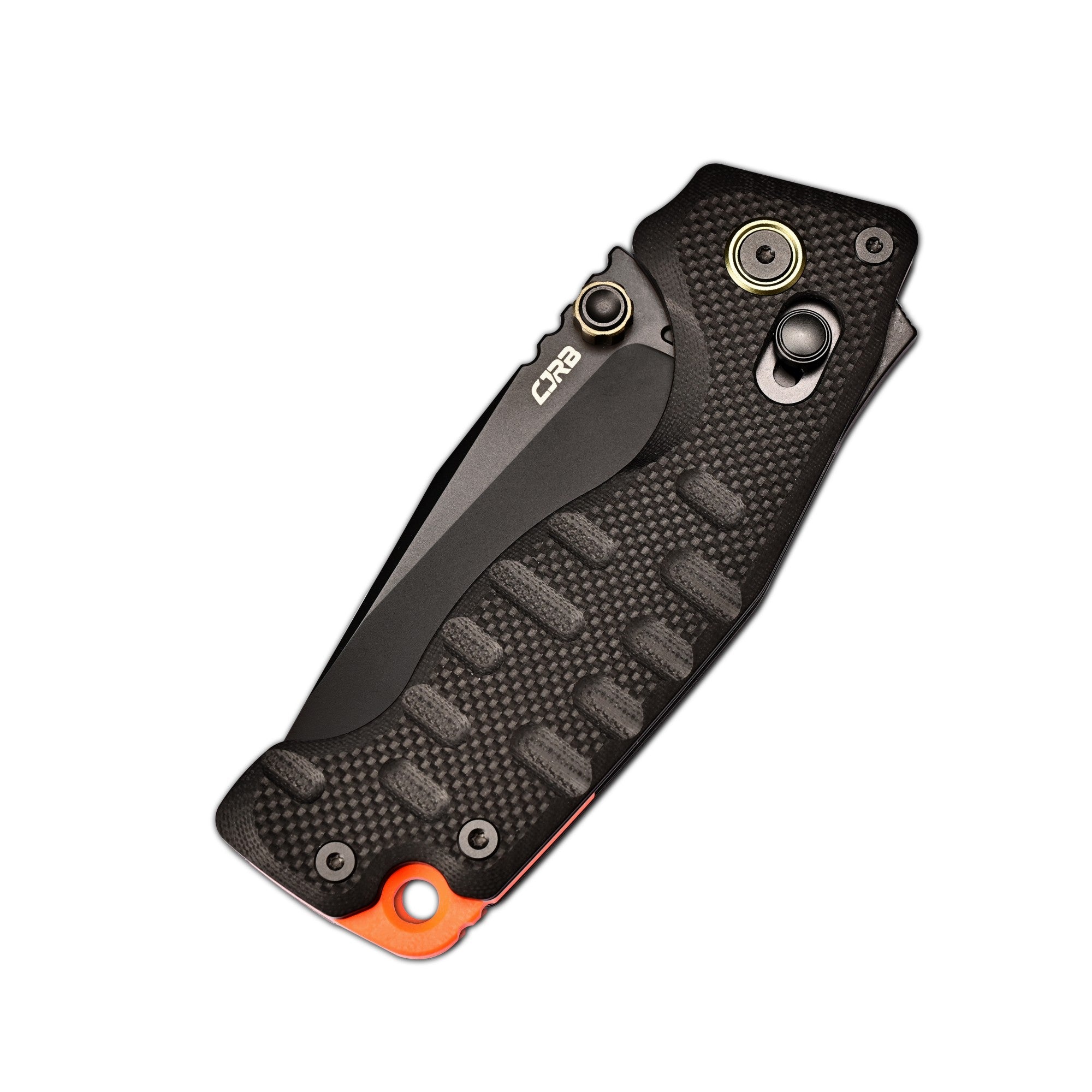 CJRB Doubletap Thumb Stud & Recoil Lock V2 Tatical Knife Black G10 Handle(3.86'' D2 Black PVD Coating Blade) J1970-BBK